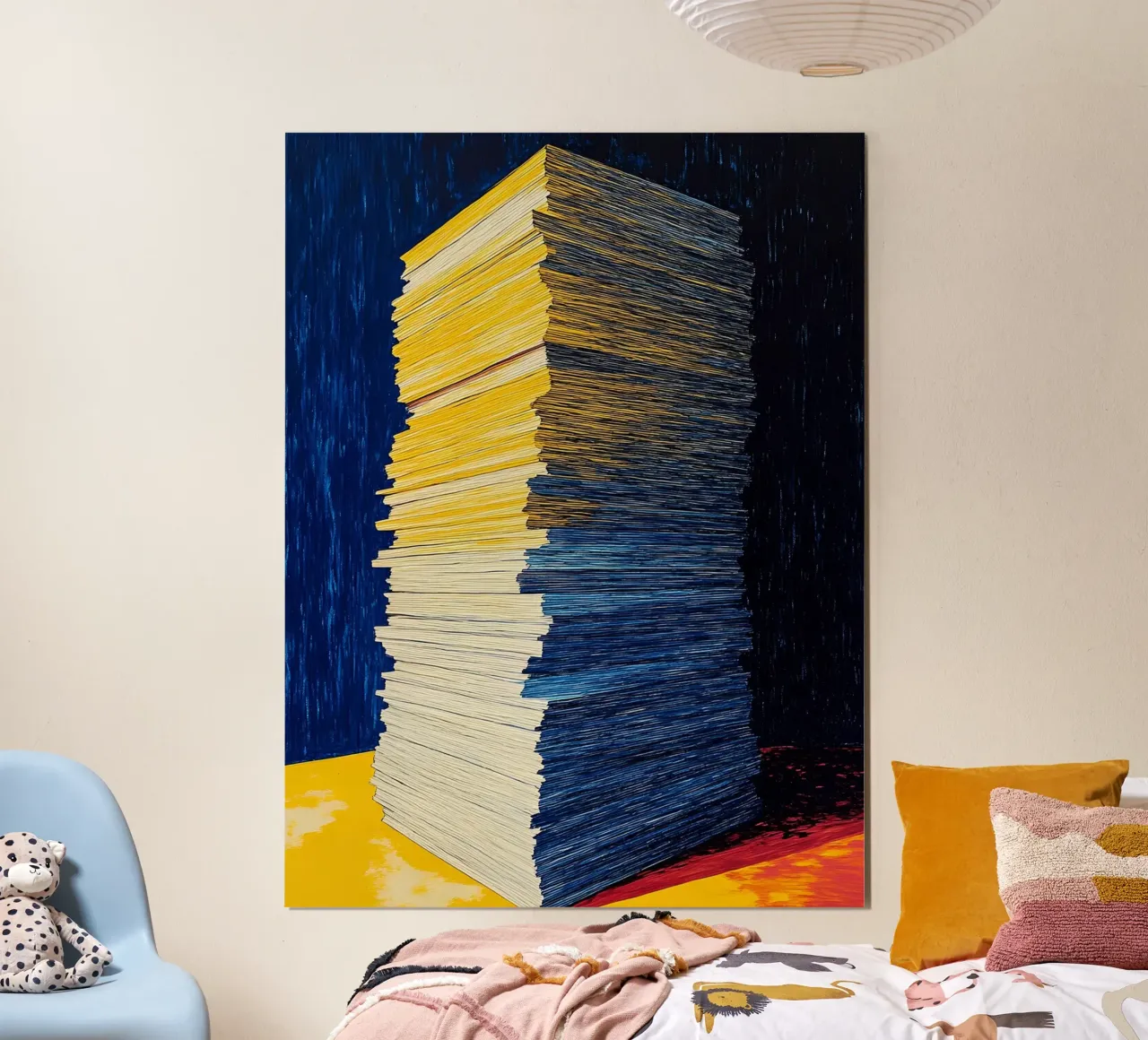 Stack Of Papers - Pop Art poster with plastic frame by ColorCrash Gallery