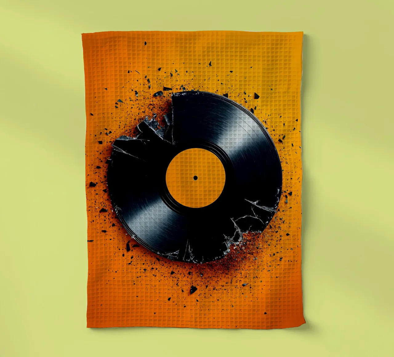 Disco in vinile rotto - Pop Art canovaccio da cucina da ColorCrash Gallery