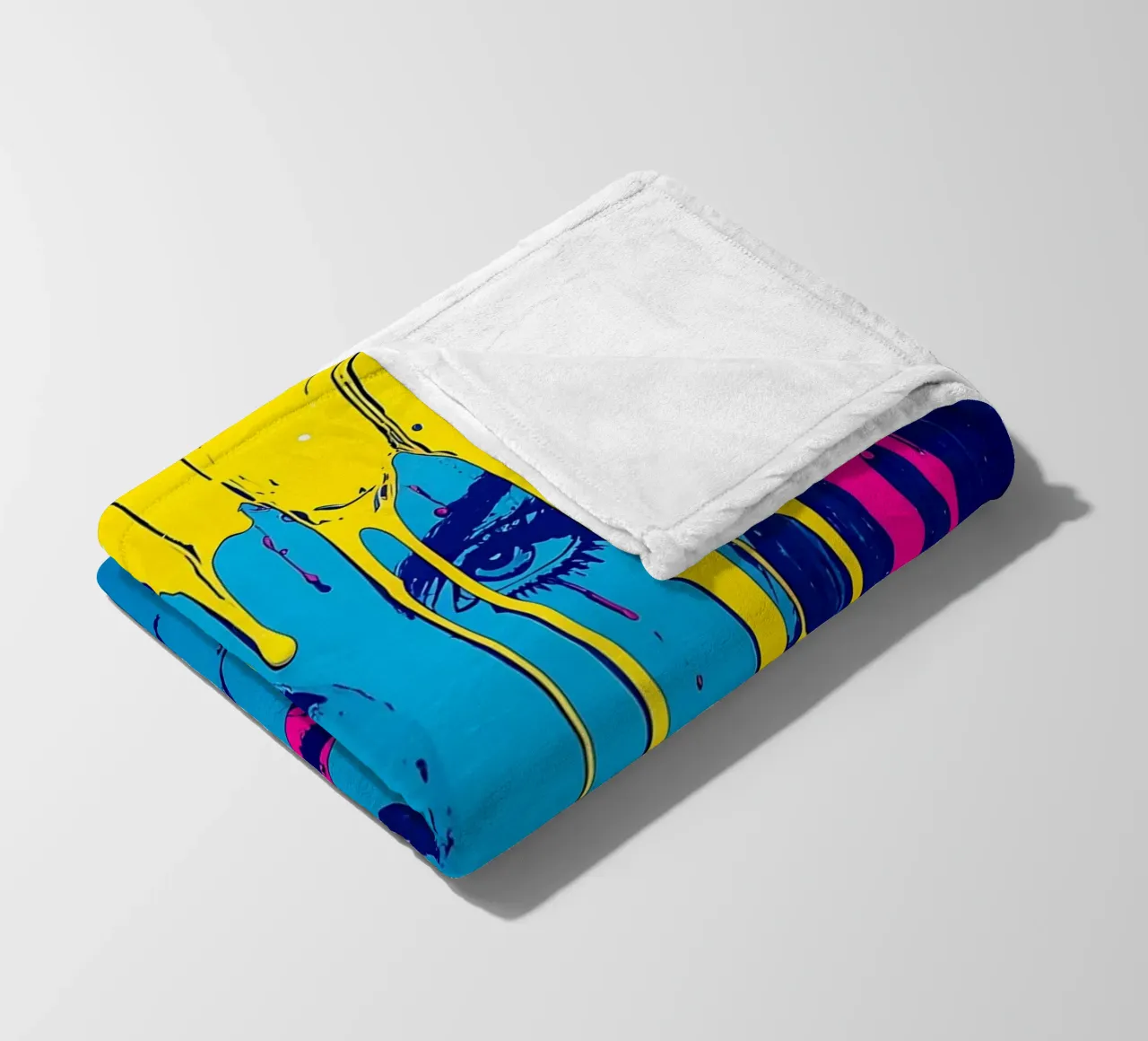 Donna dai colori sgocciolanti - Pop Art coperta in pile da ColorCrash Gallery