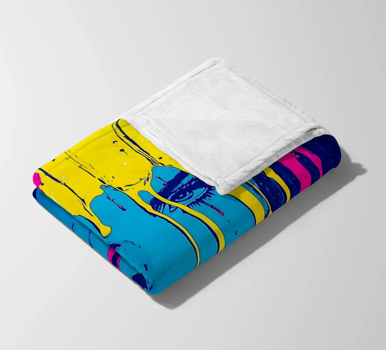 Donna dai colori sgocciolanti - Pop Art coperta in pile da ColorCrash Gallery