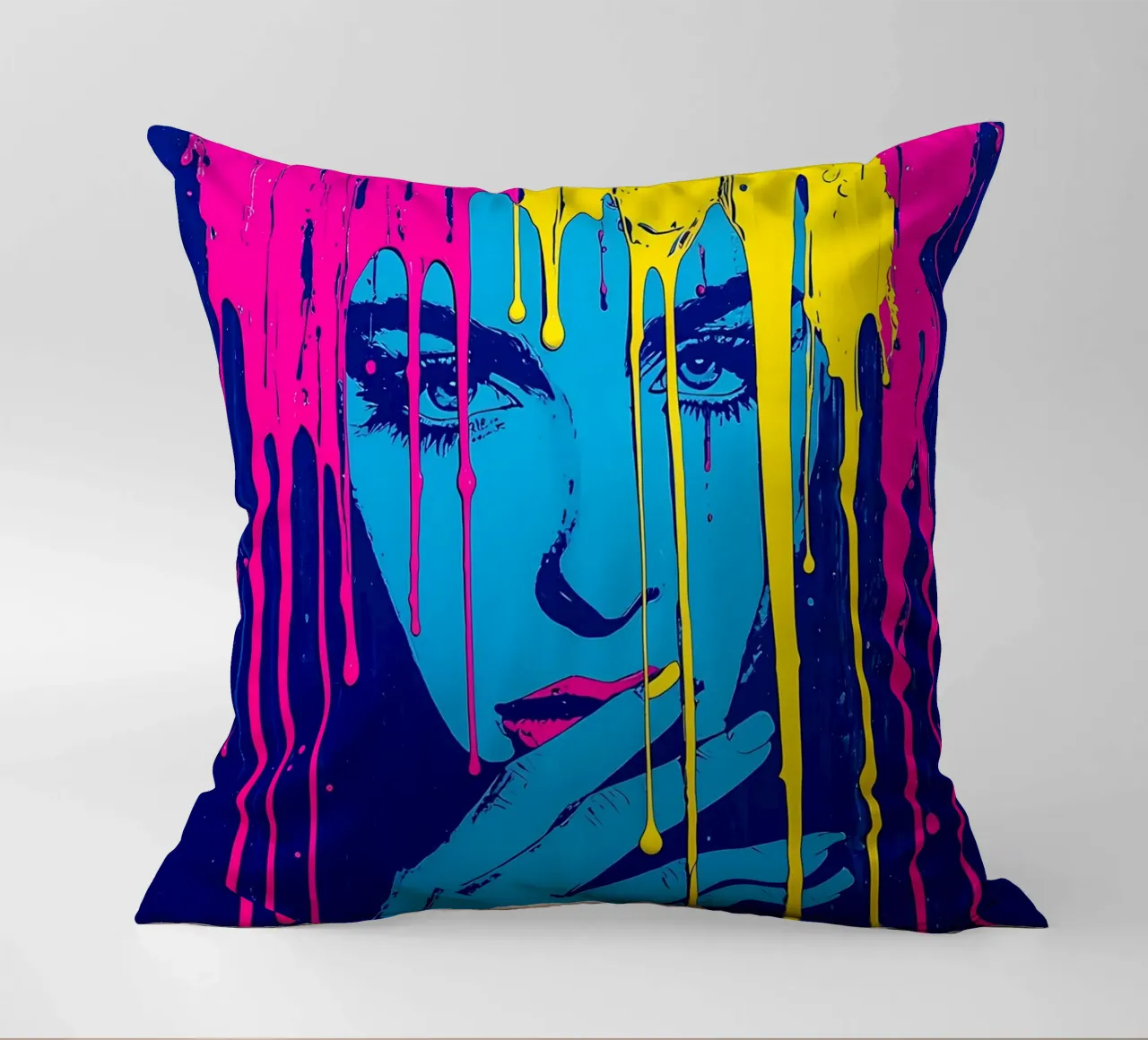 Donna dai colori sgocciolanti - Pop Art cuscino da ColorCrash Gallery
