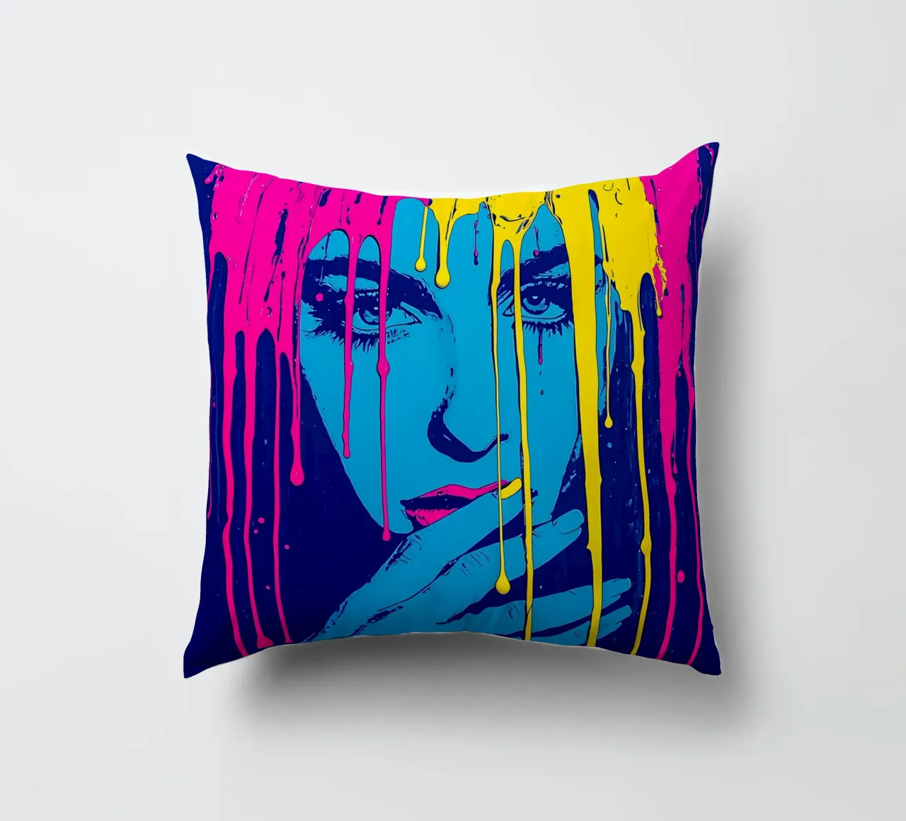 Donna dai colori sgocciolanti - Pop Art cuscino da ColorCrash Gallery