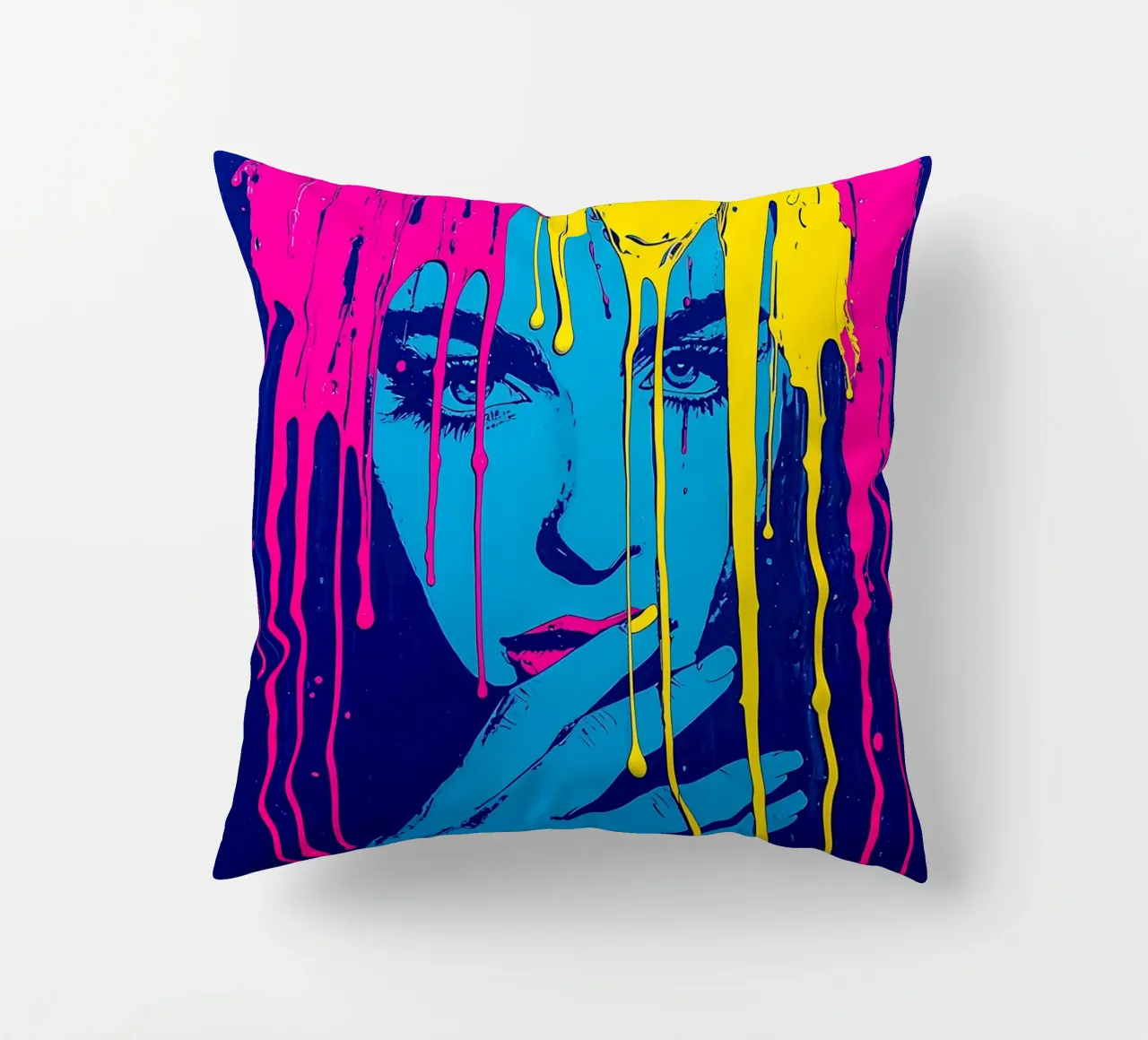 Donna dai colori sgocciolanti - Pop Art cuscino da ColorCrash Gallery
