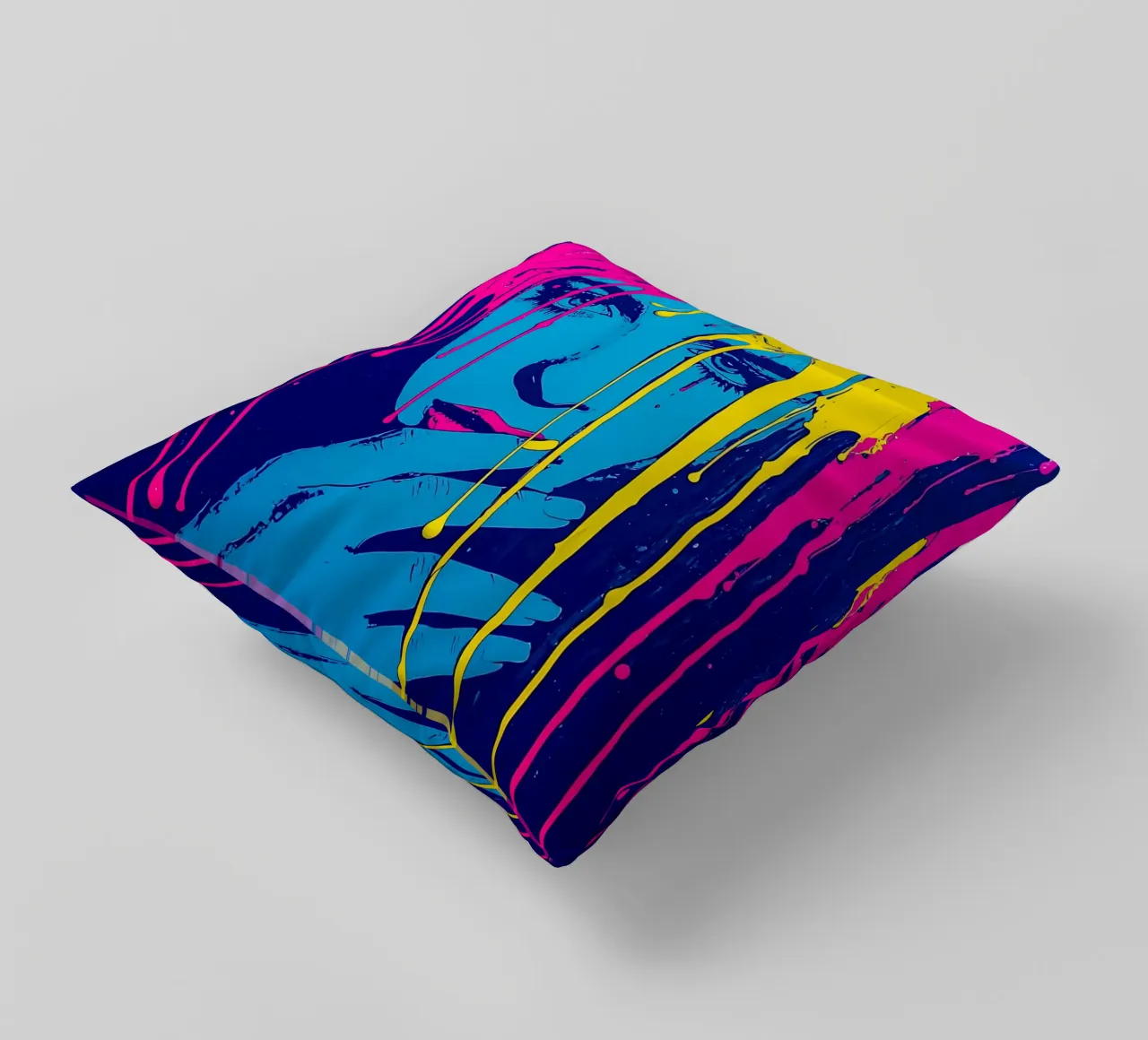 Donna dai colori sgocciolanti - Pop Art cuscino da ColorCrash Gallery