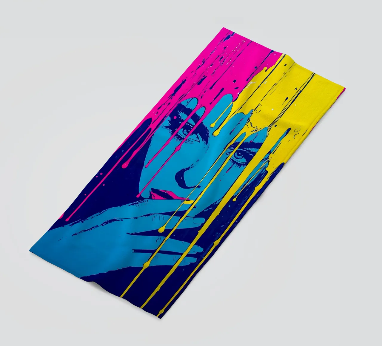 Donna dai colori sgocciolanti - Pop Art telo mare da ColorCrash Gallery