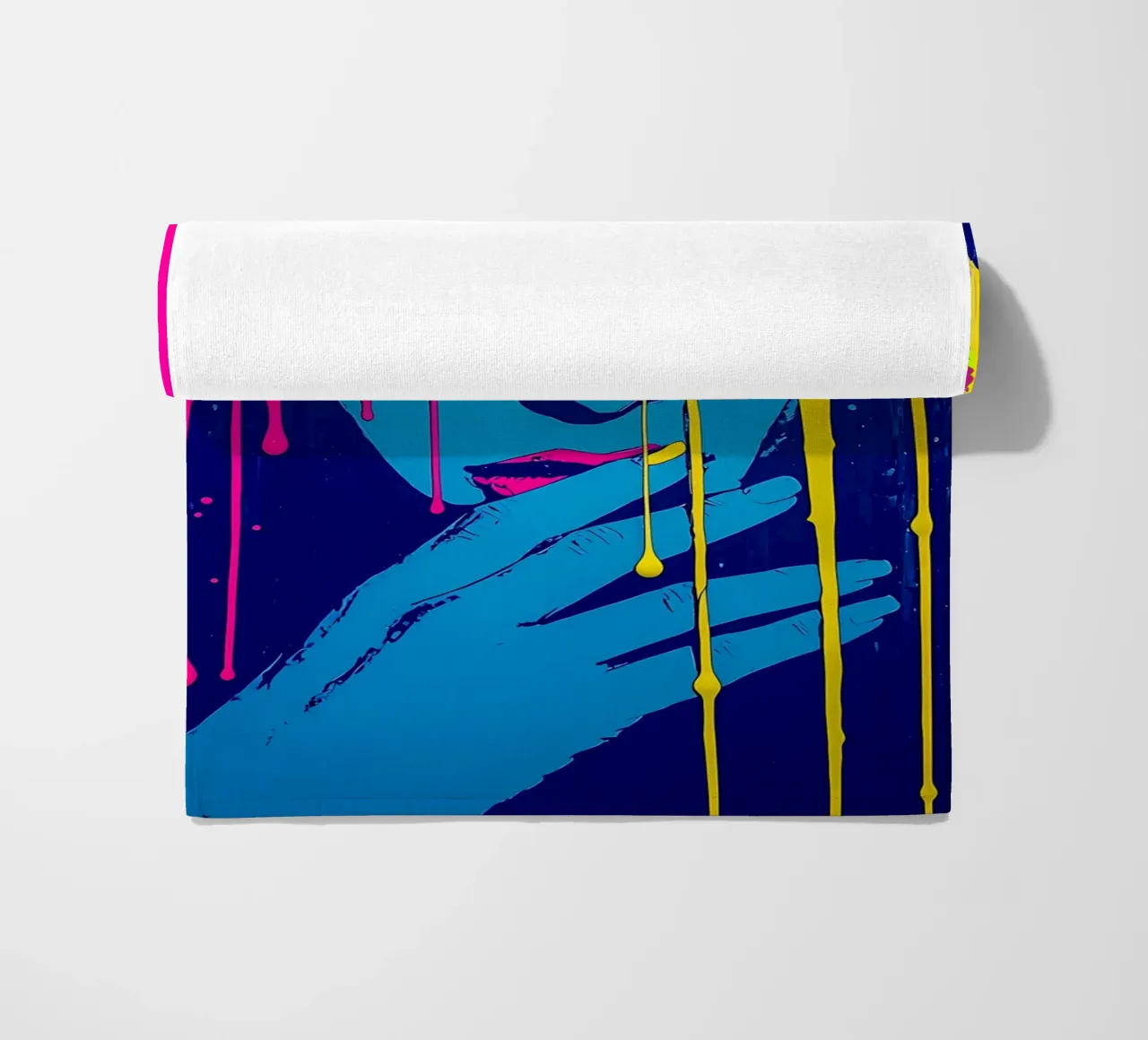 Donna dai colori sgocciolanti - Pop Art telo mare da ColorCrash Gallery