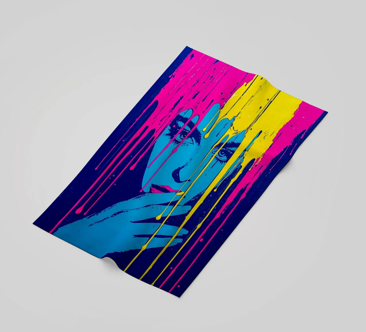 Donna dai colori sgocciolanti - Pop Art telo mare da ColorCrash Gallery