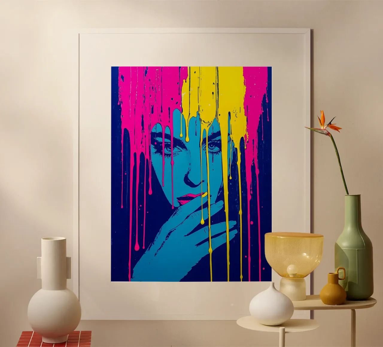 Donna dai colori sgocciolanti - Pop Art carta hahnemühle da ColorCrash Gallery