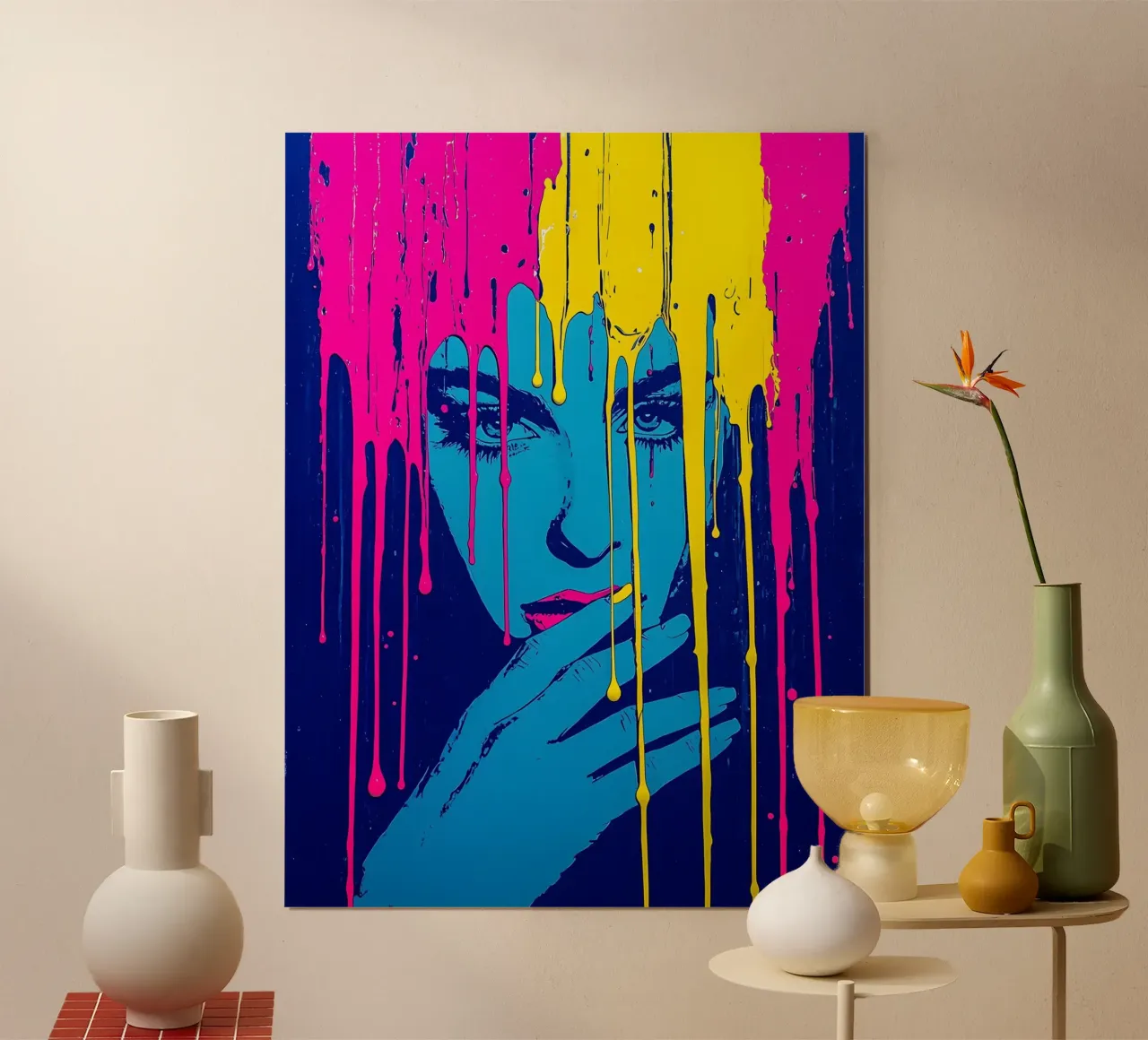 Donna dai colori sgocciolanti - Pop Art carta hahnemühle da ColorCrash Gallery