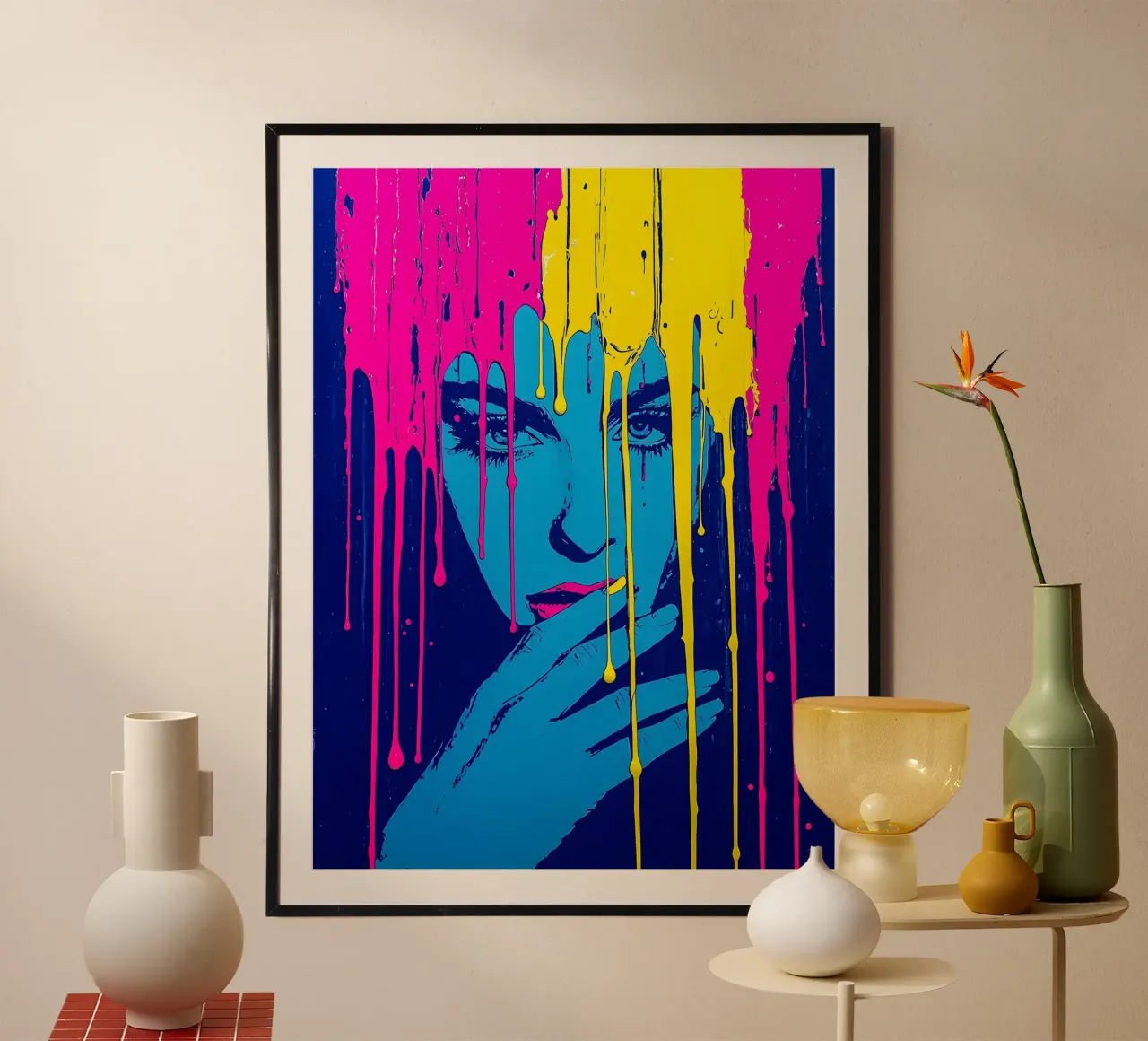 Donna dai colori sgocciolanti - Pop Art carta hahnemühle da ColorCrash Gallery