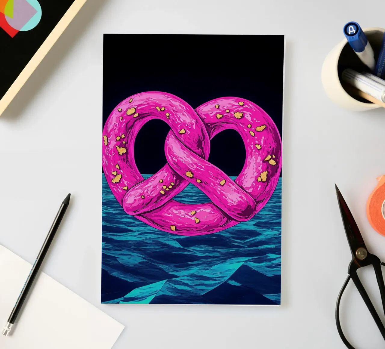 Pretzel - Pop Art notebook by ColorCrash Gallery