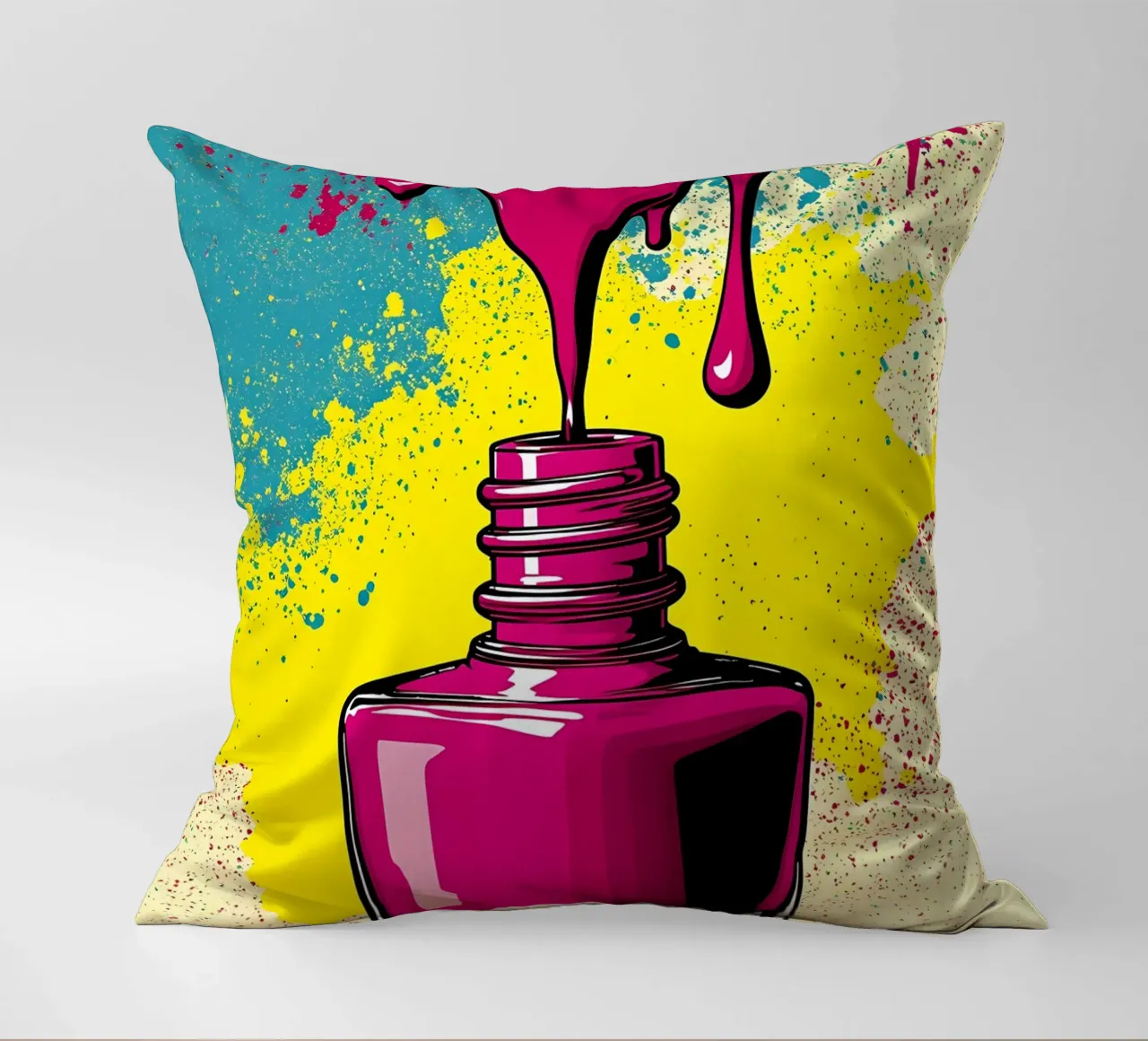 Bottiglia di smalto per unghie - Pop Art cuscino da ColorCrash Gallery