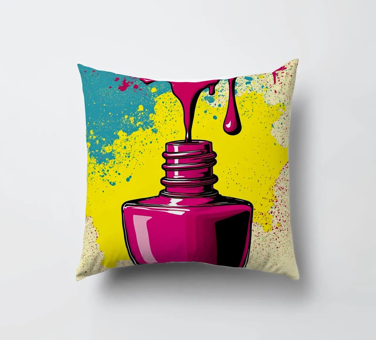 Bottiglia di smalto per unghie - Pop Art cuscino da ColorCrash Gallery