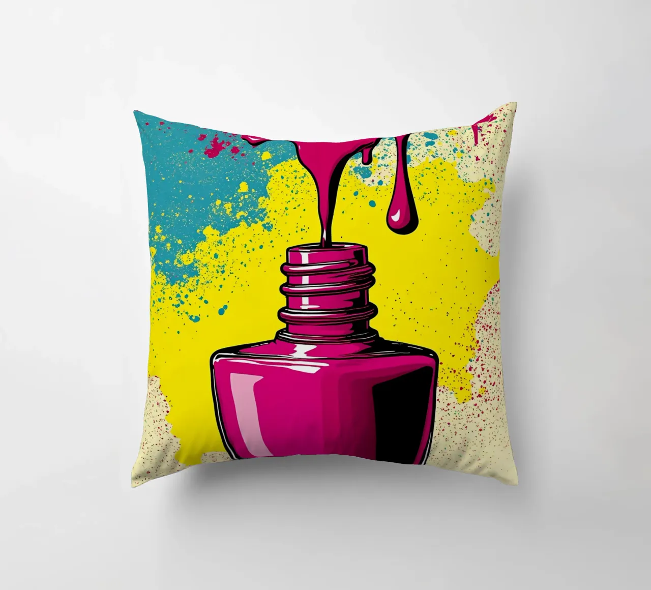 Bottiglia di smalto per unghie - Pop Art cuscino da ColorCrash Gallery