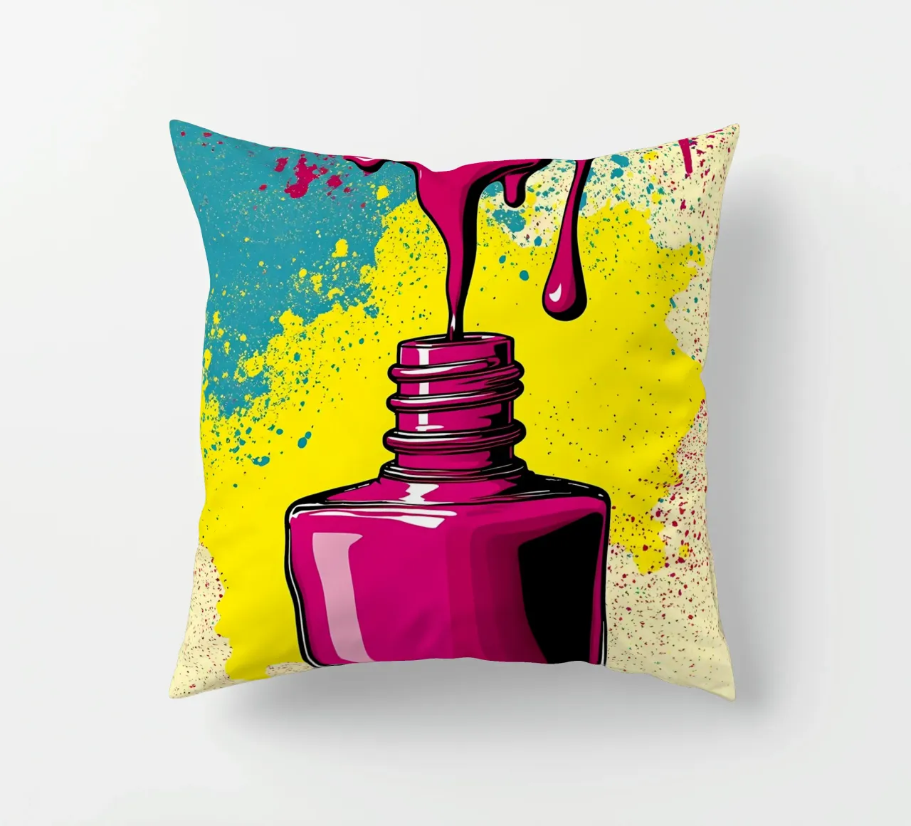 Bottiglia di smalto per unghie - Pop Art cuscino da ColorCrash Gallery