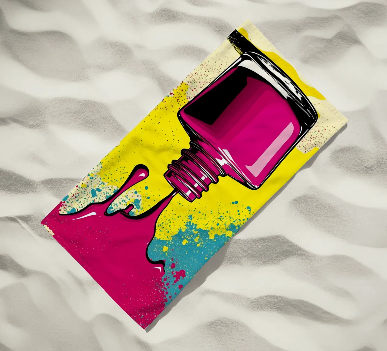 Bottiglia di smalto per unghie - Pop Art telo mare da ColorCrash Gallery
