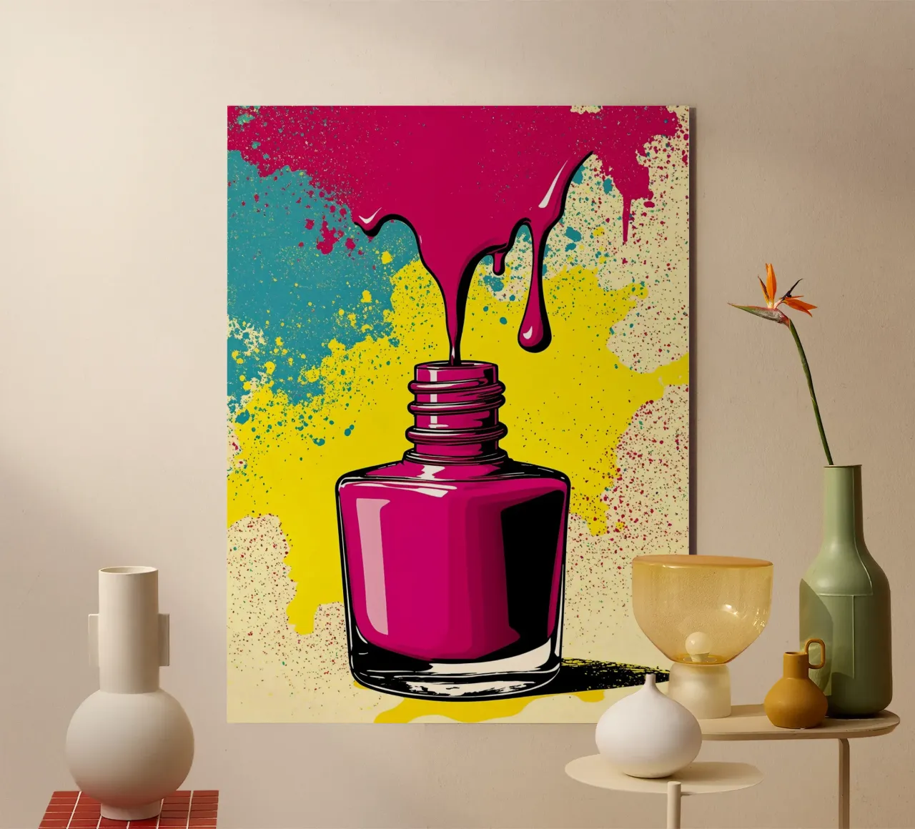 Bottiglia di smalto per unghie - Pop Art alluminio dibond da ColorCrash Gallery