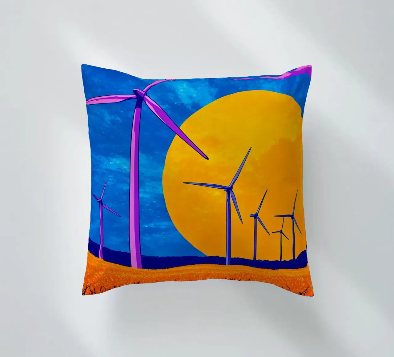 Turbine eoliche - Pop Art cuscino da ColorCrash Gallery