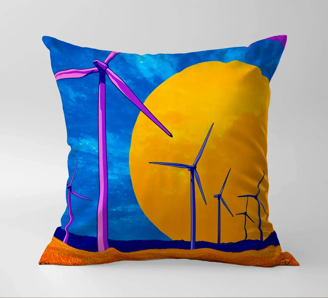 Turbine eoliche - Pop Art cuscino da ColorCrash Gallery