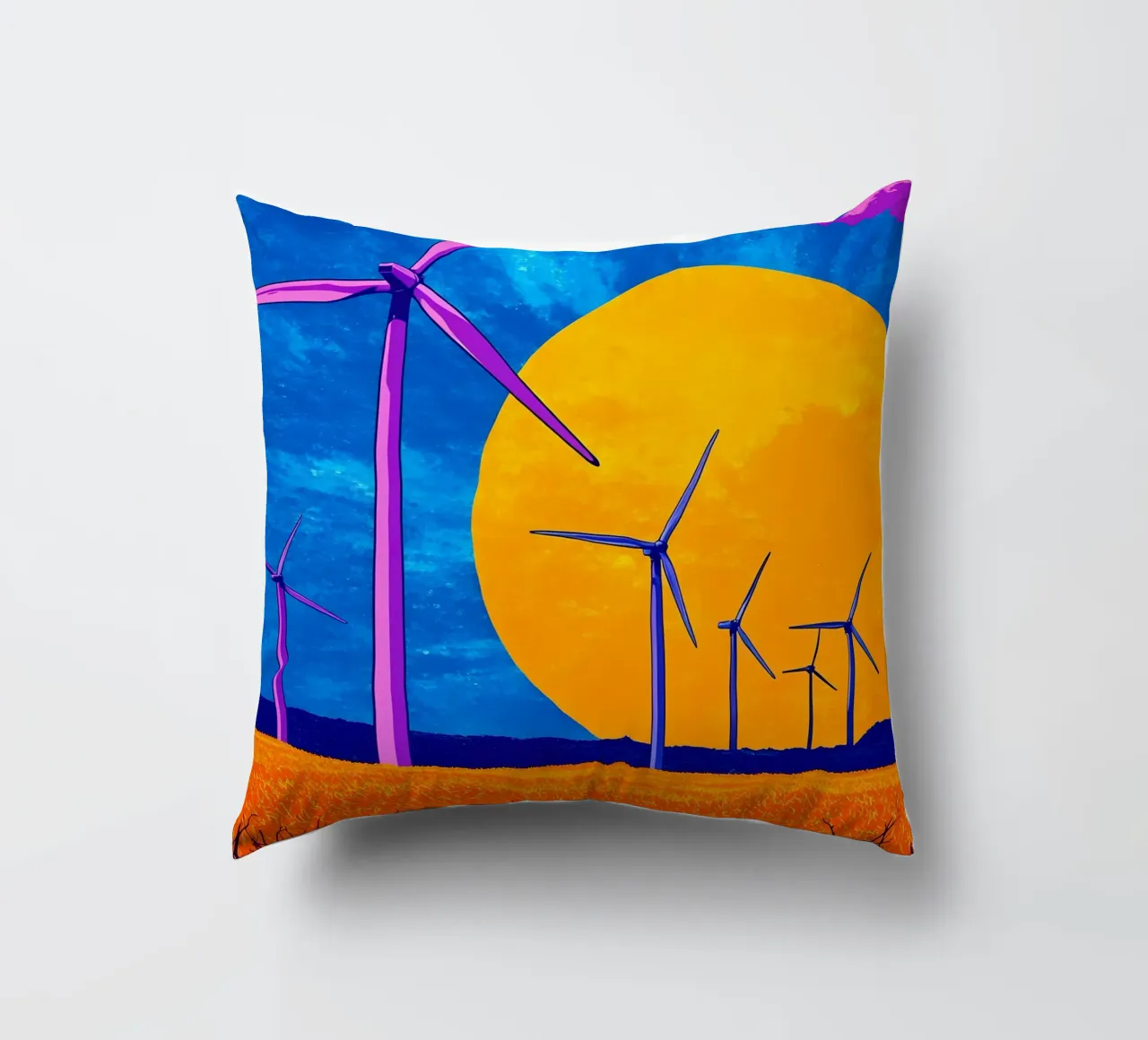 Turbine eoliche - Pop Art cuscino da ColorCrash Gallery
