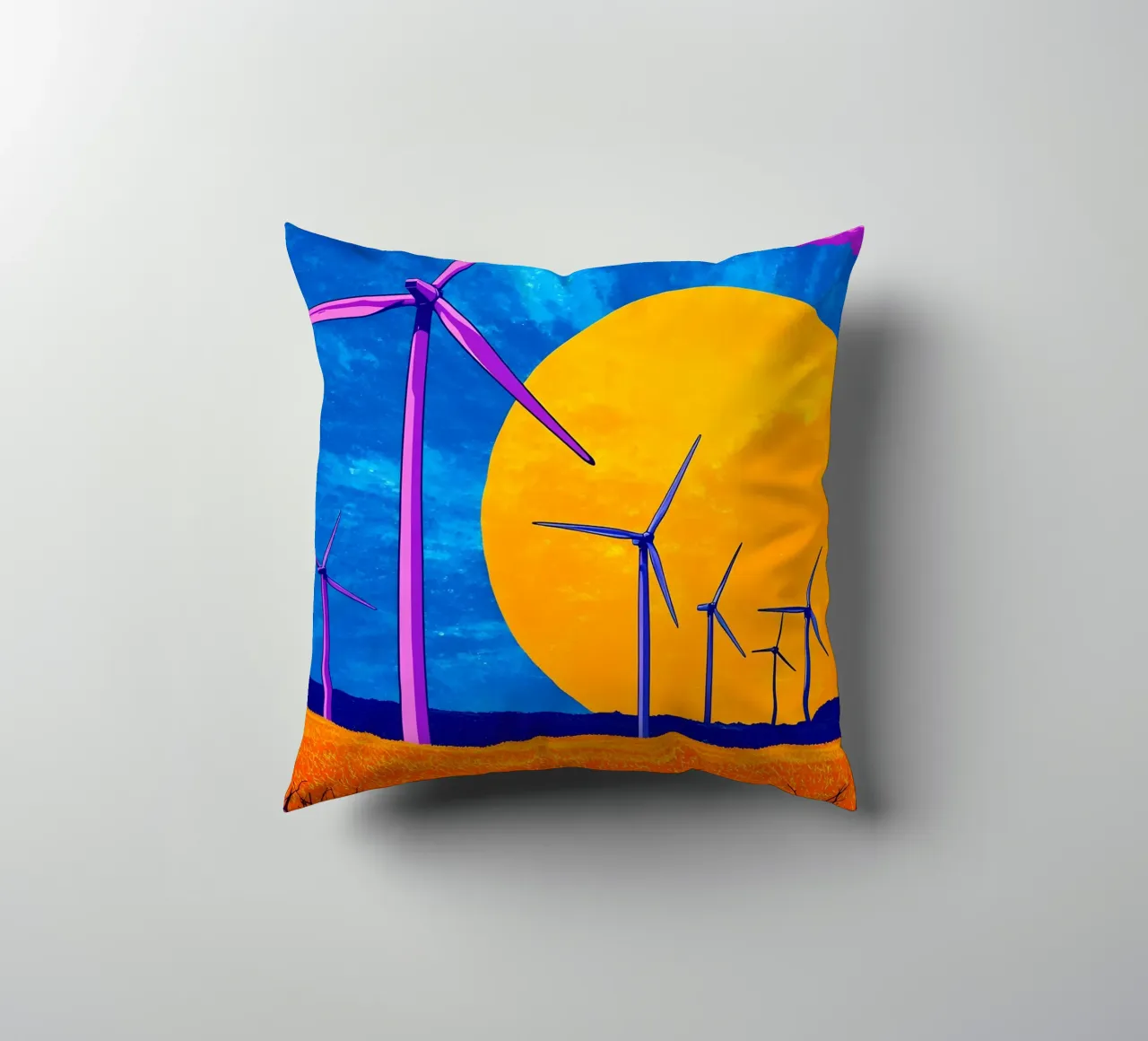 Turbine eoliche - Pop Art cuscino da ColorCrash Gallery