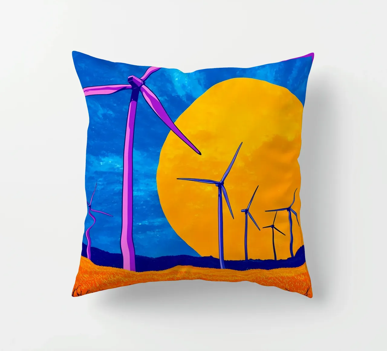Turbine eoliche - Pop Art cuscino da ColorCrash Gallery