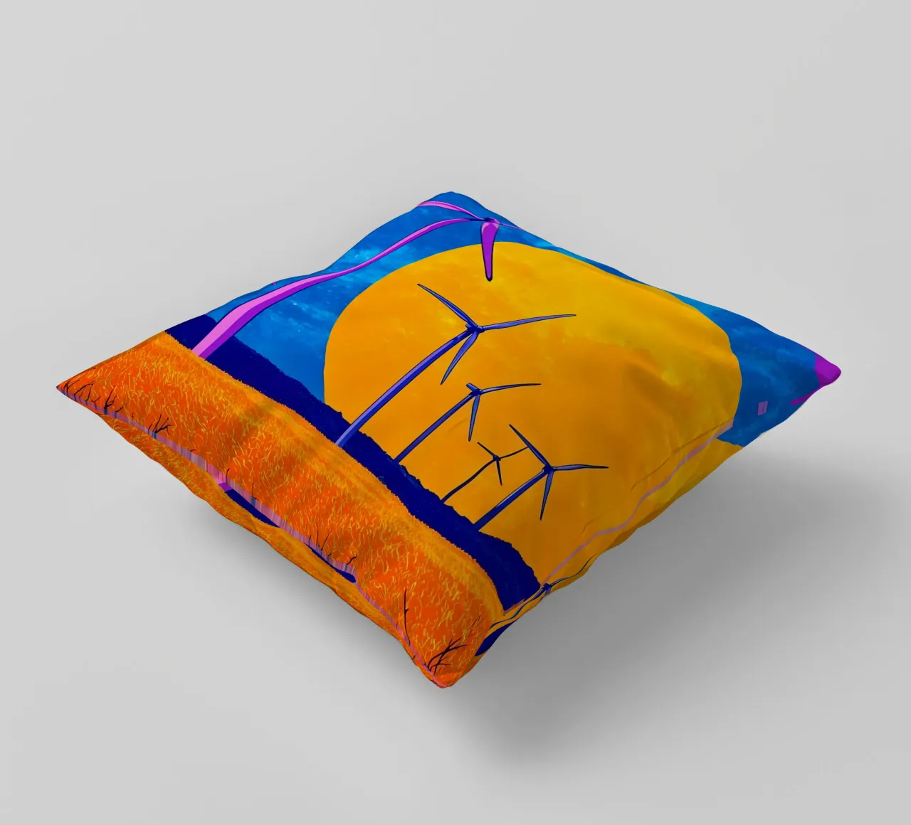 Turbine eoliche - Pop Art cuscino da ColorCrash Gallery