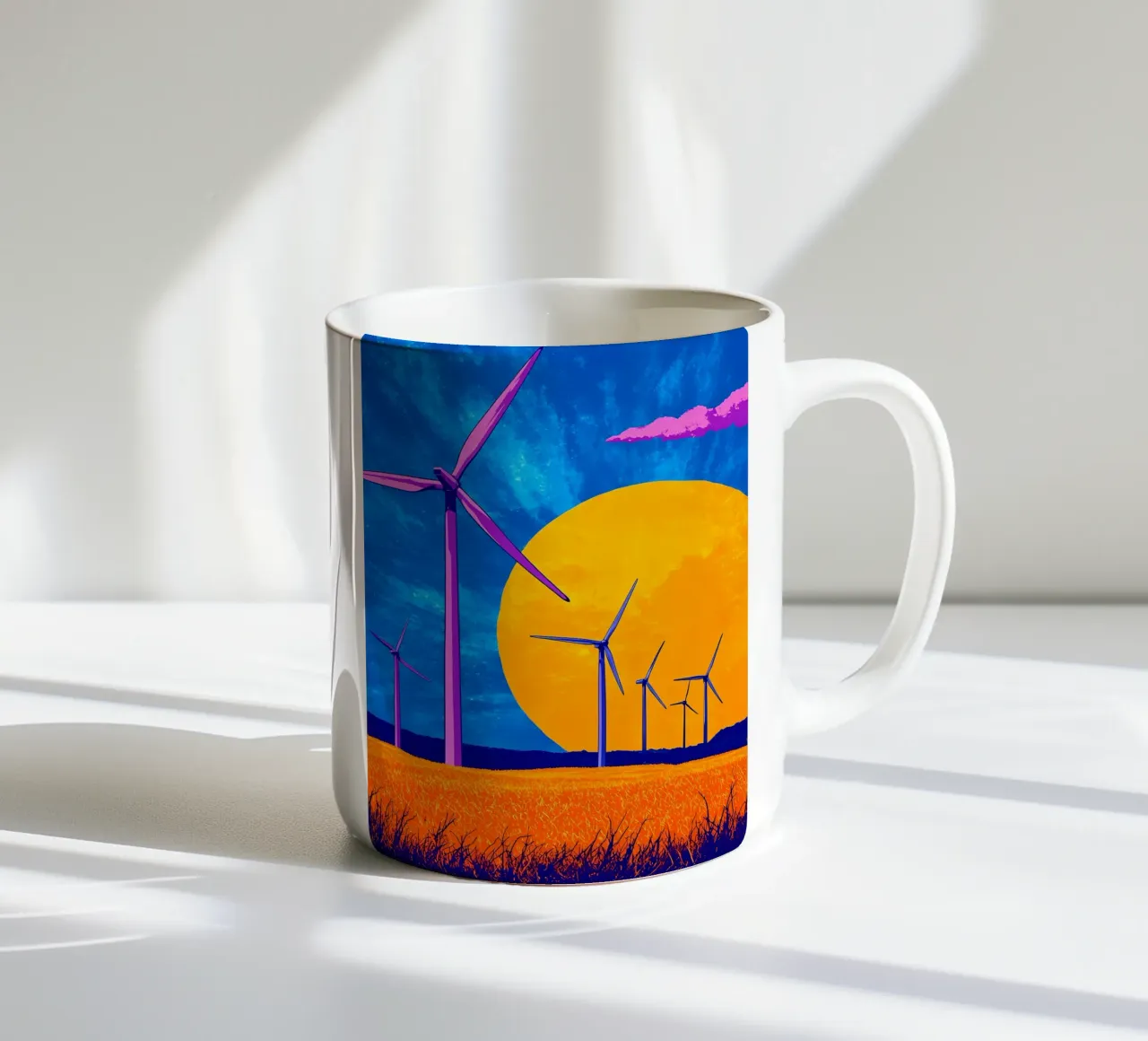 Turbine eoliche - Pop Art tazza in ceramica da ColorCrash Gallery