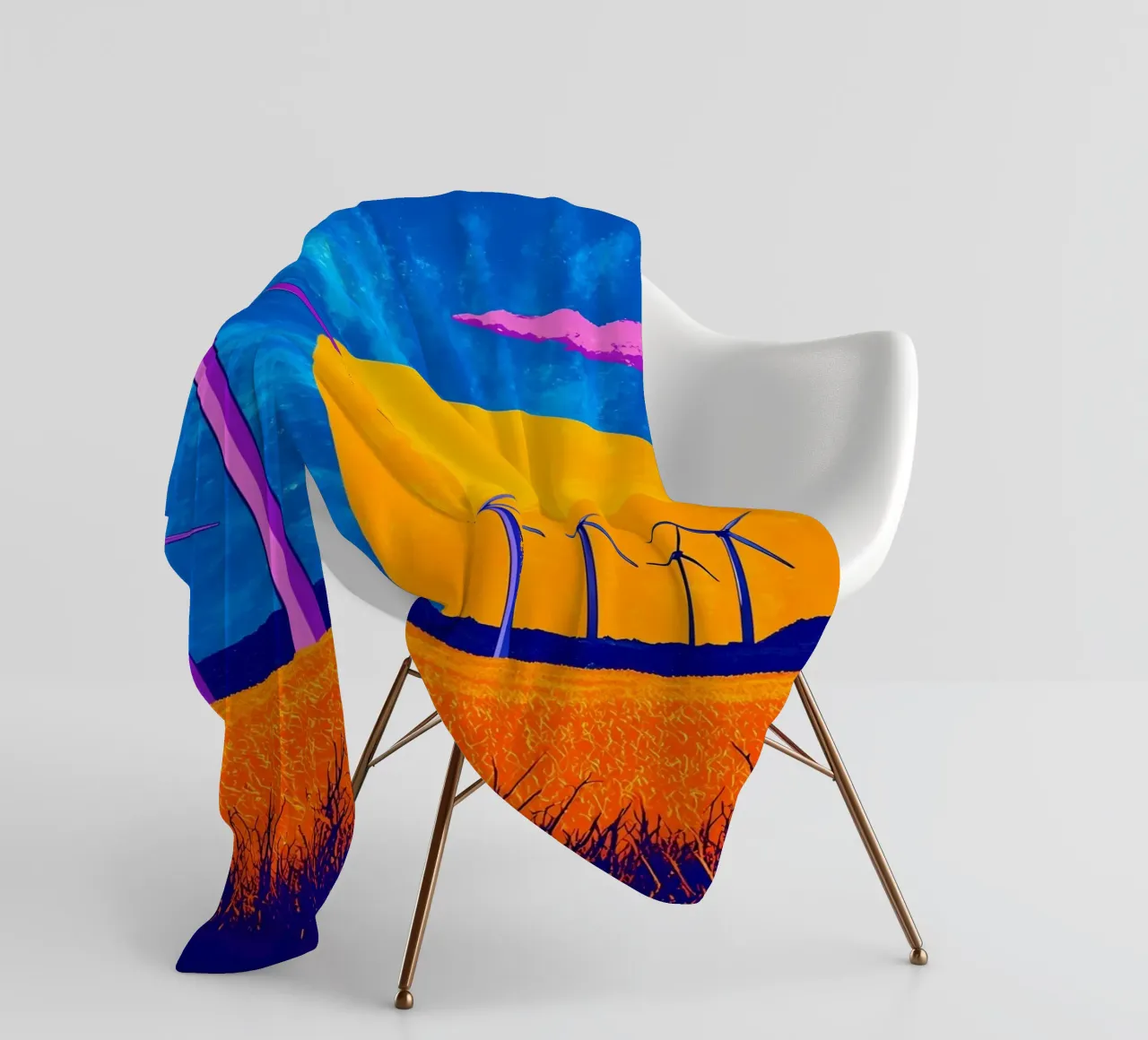 Turbine eoliche - Pop Art coperta in pile da ColorCrash Gallery