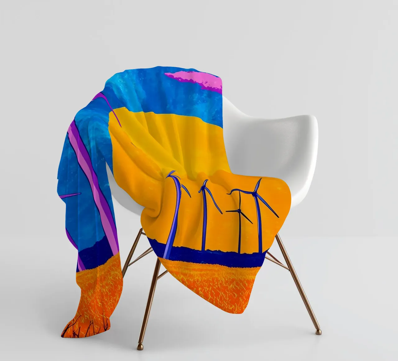 Turbine eoliche - Pop Art coperta in pile da ColorCrash Gallery