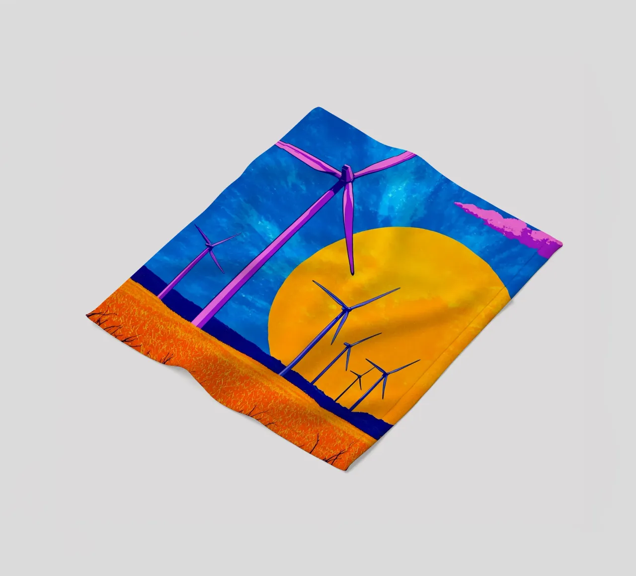 Turbine eoliche - Pop Art coperta in pile da ColorCrash Gallery