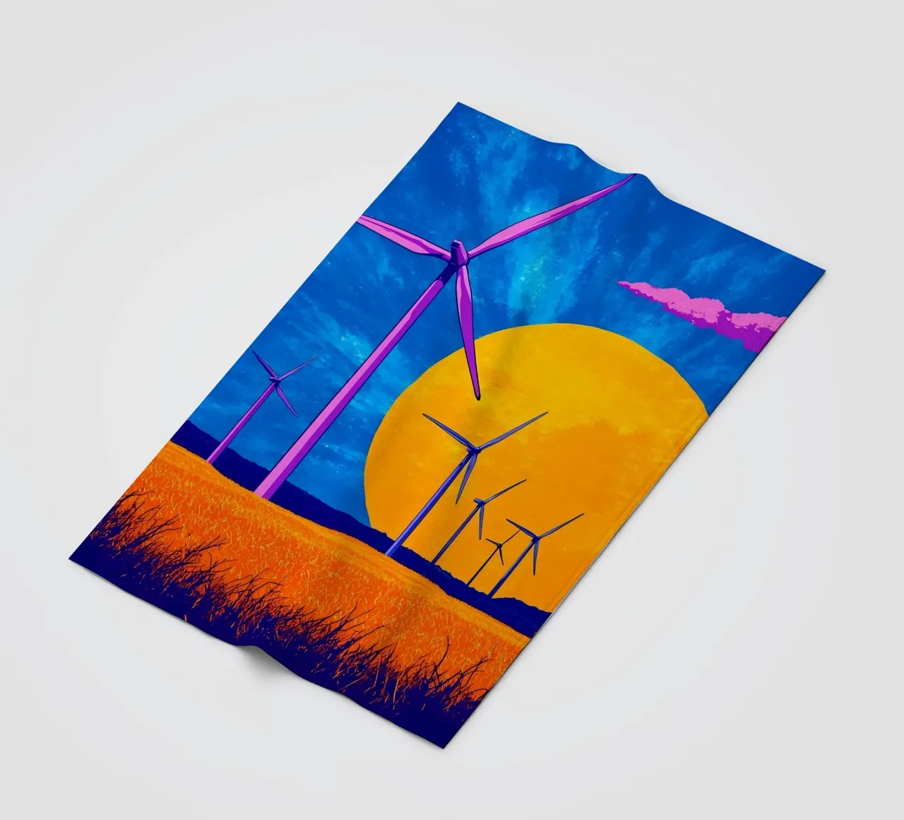 Turbine eoliche - Pop Art coperta in pile da ColorCrash Gallery