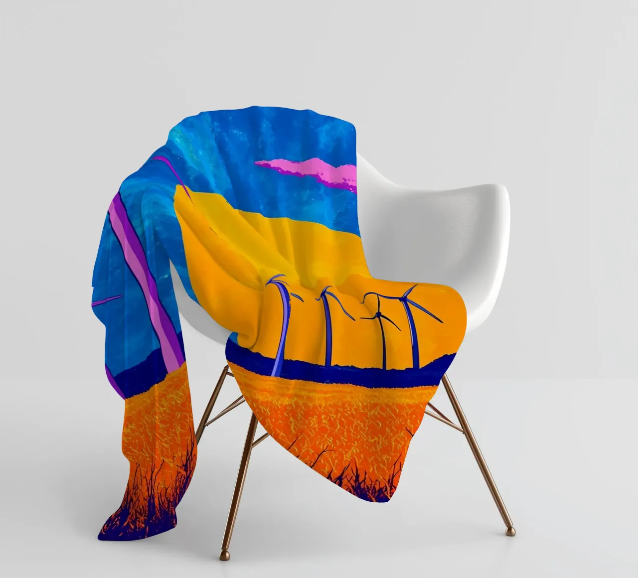 Turbine eoliche - Pop Art coperta in pile da ColorCrash Gallery