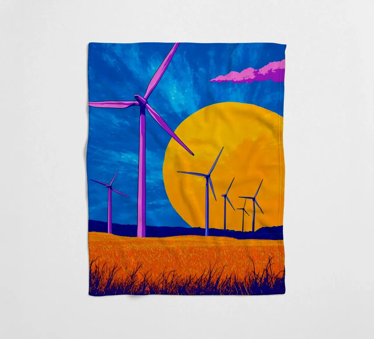 Turbine eoliche - Pop Art coperta in pile da ColorCrash Gallery