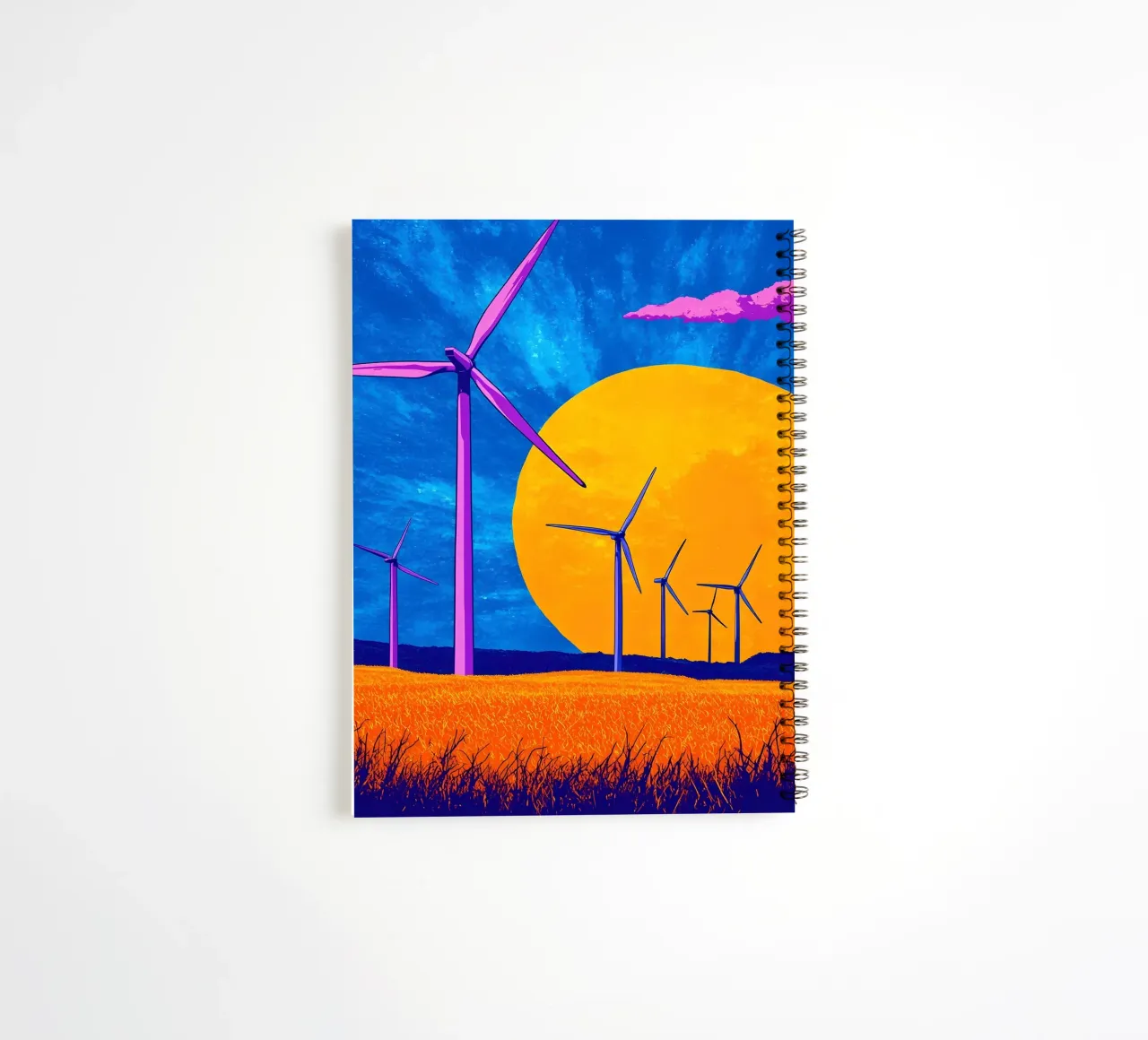 Wind Turbines - Pop Art spiral notebook by ColorCrash Gallery