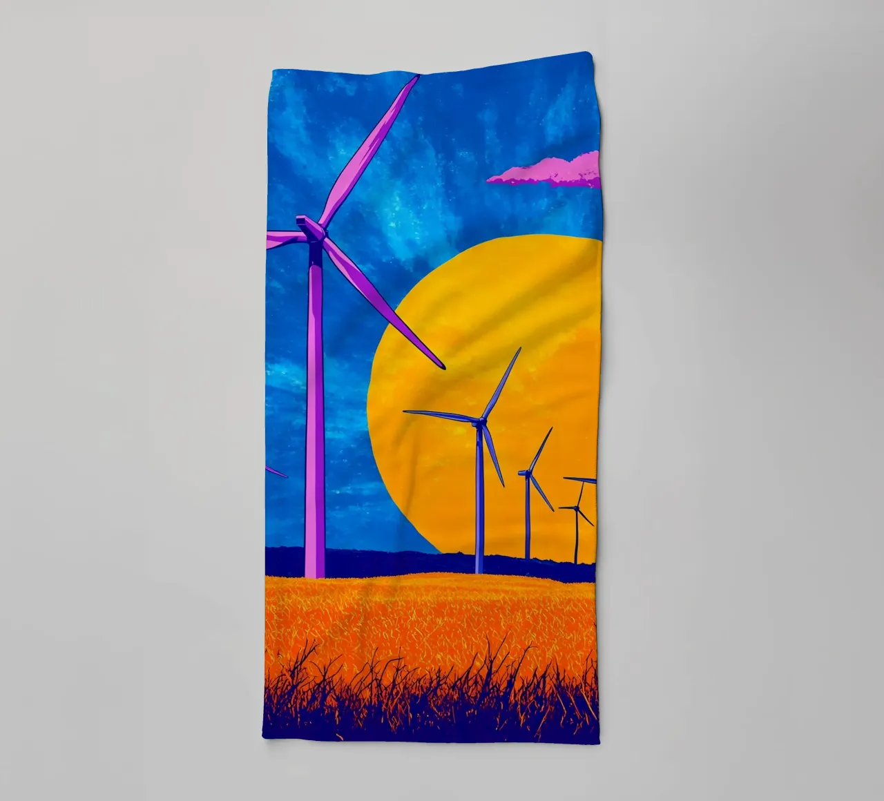 Turbine eoliche - Pop Art asciugamano da bagno da ColorCrash Gallery