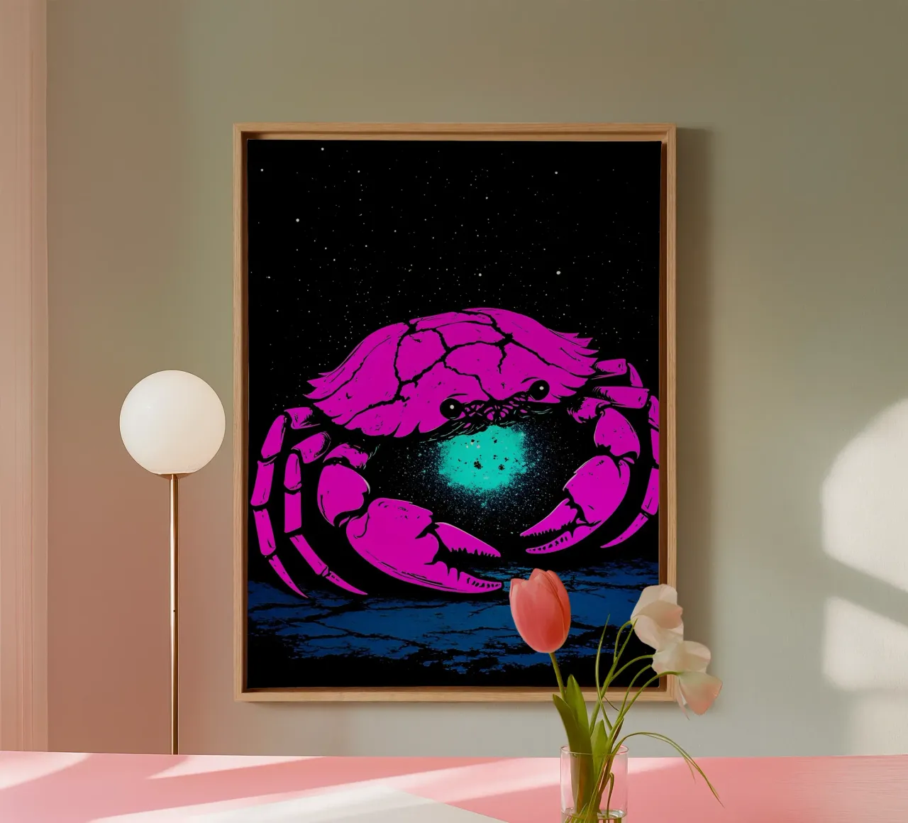 Granchio - Pop Art tela con Cornice a cassetta da ColorCrash Gallery