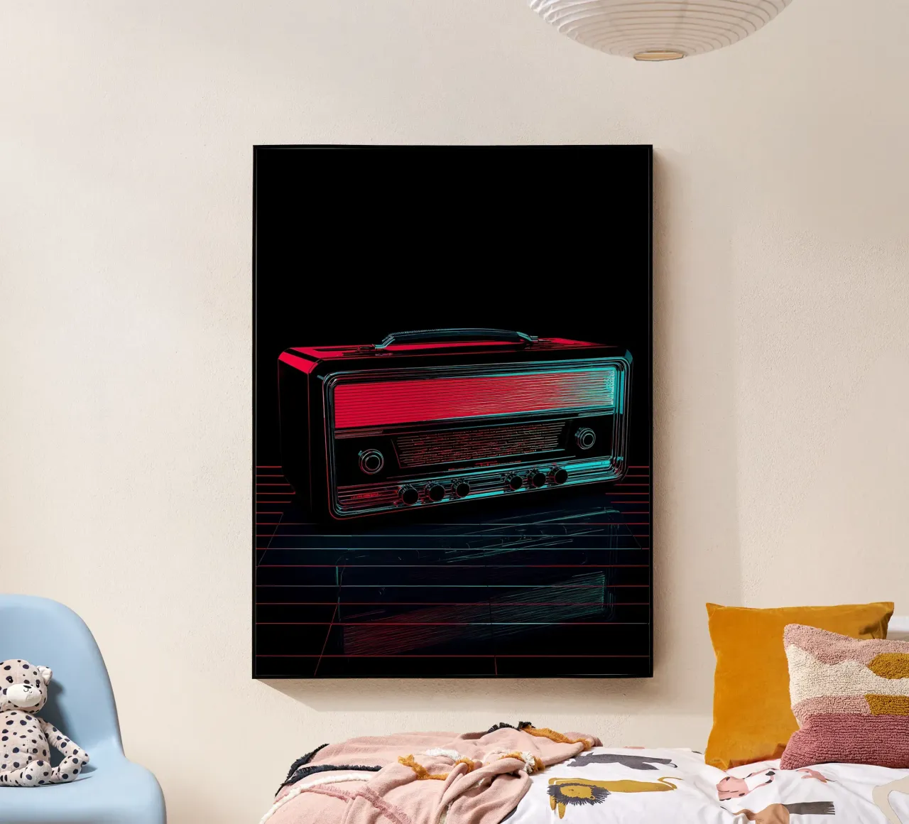Vintage radio - Pop Art acryl van ColorCrash Gallery