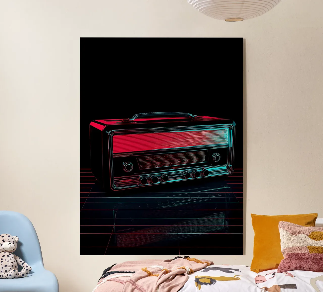Vintage radio - Pop Art acryl van ColorCrash Gallery