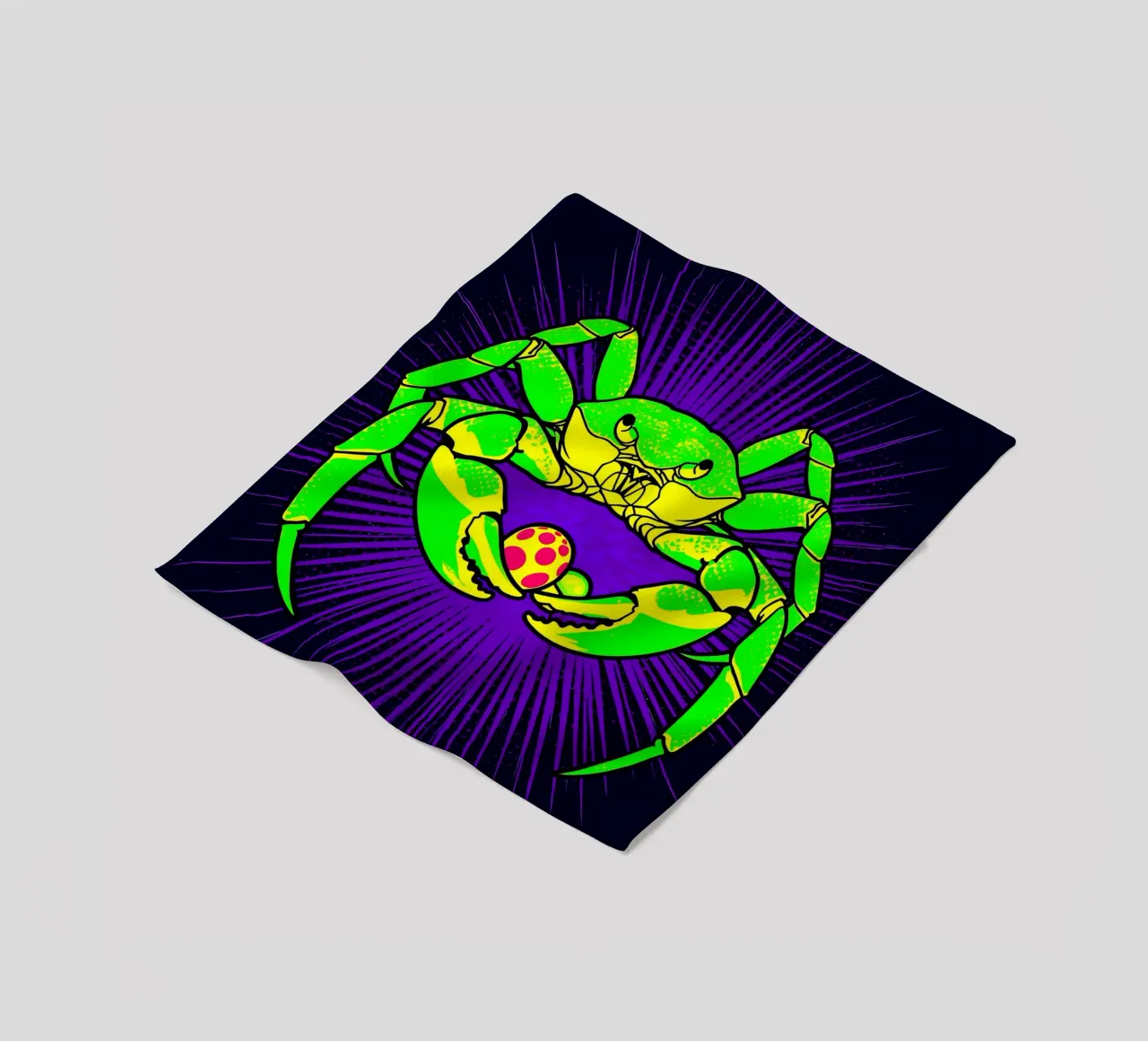 Granchio - Pop Art coperta in pile da ColorCrash Gallery