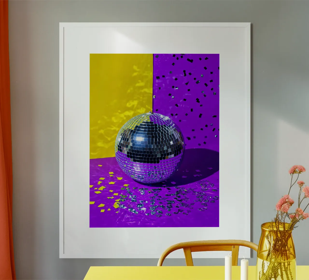 Diskokugel - Pop Art Poster von ColorCrash Gallery