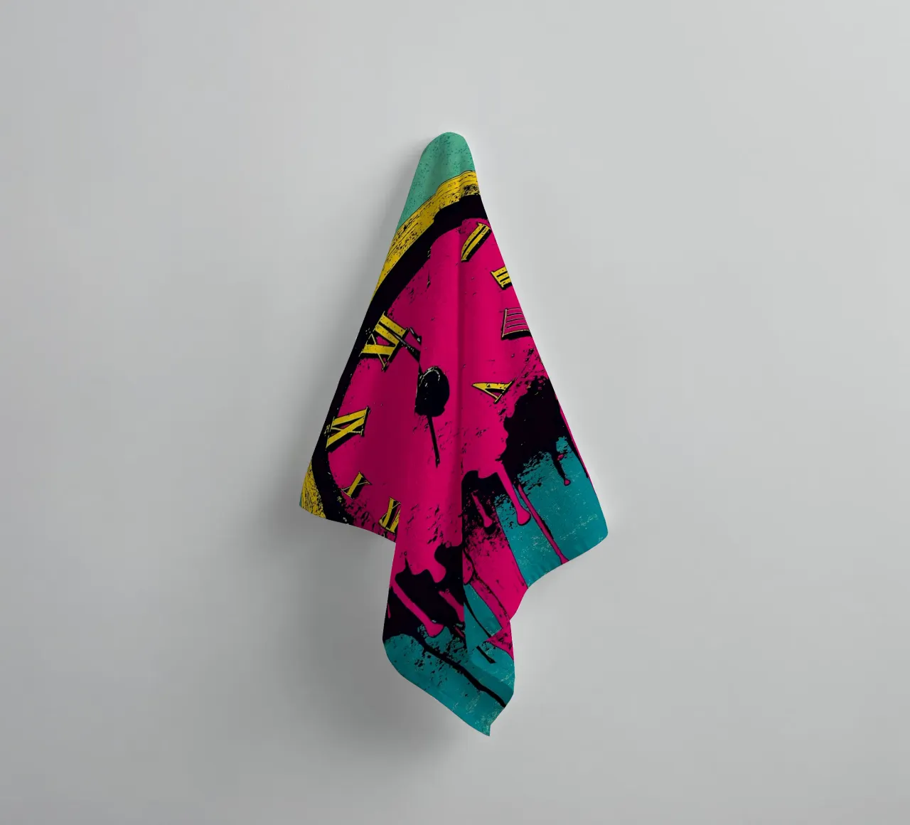 Schmelzende Uhr - Pop Art Handtuch von ColorCrash Gallery