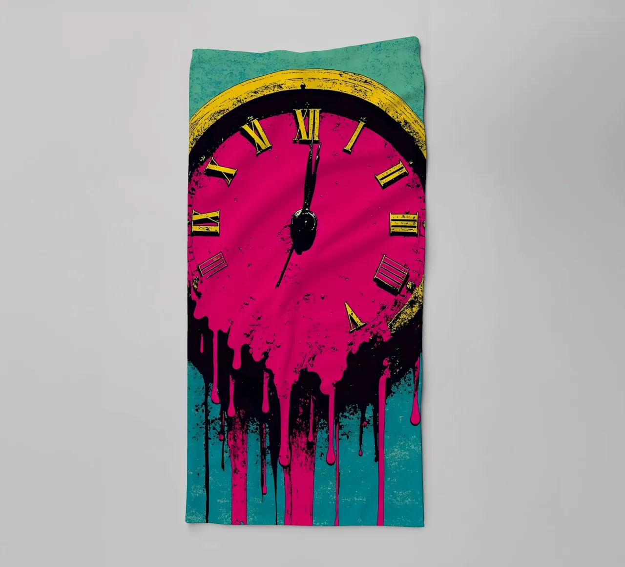 Schmelzende Uhr - Pop Art Handtuch von ColorCrash Gallery