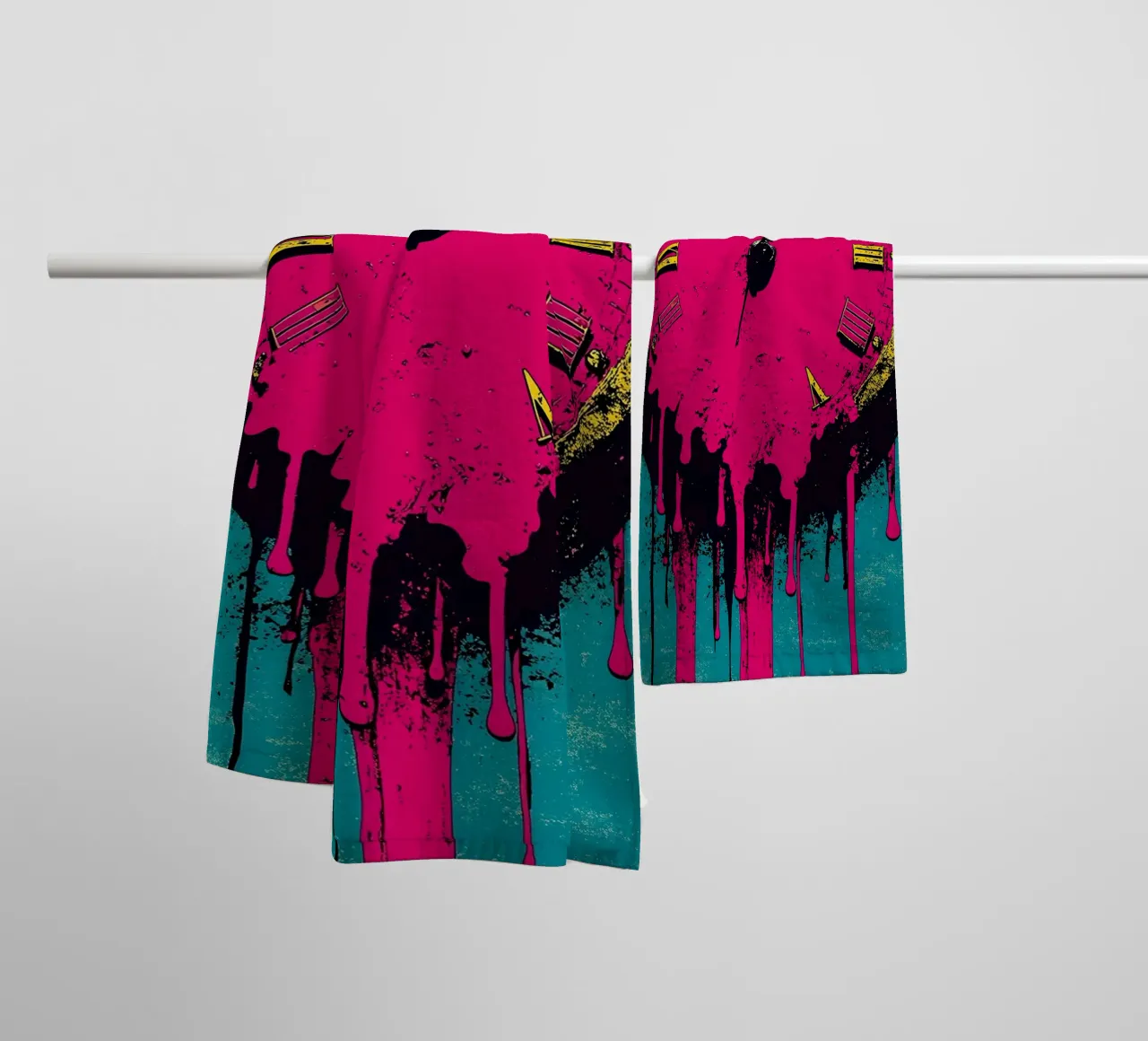 Schmelzende Uhr - Pop Art Handtuch von ColorCrash Gallery