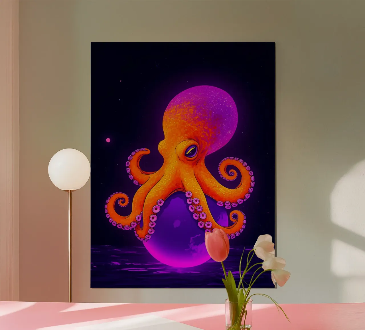 Polpo - Pop Art poster con telaio in plastica da ColorCrash Gallery