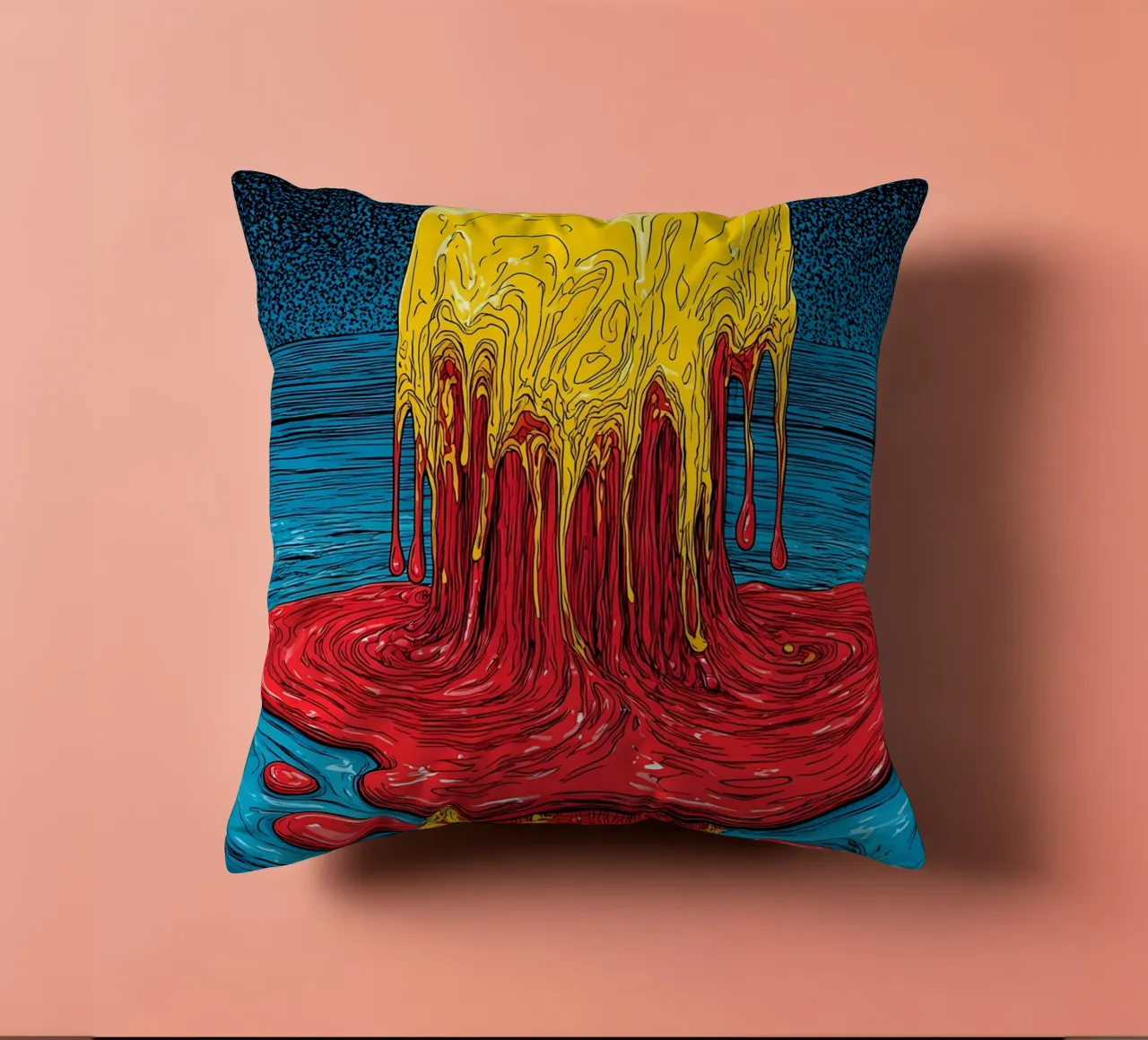 Ghiaccio colorato che si scioglie - Pop Art cuscino da ColorCrash Gallery