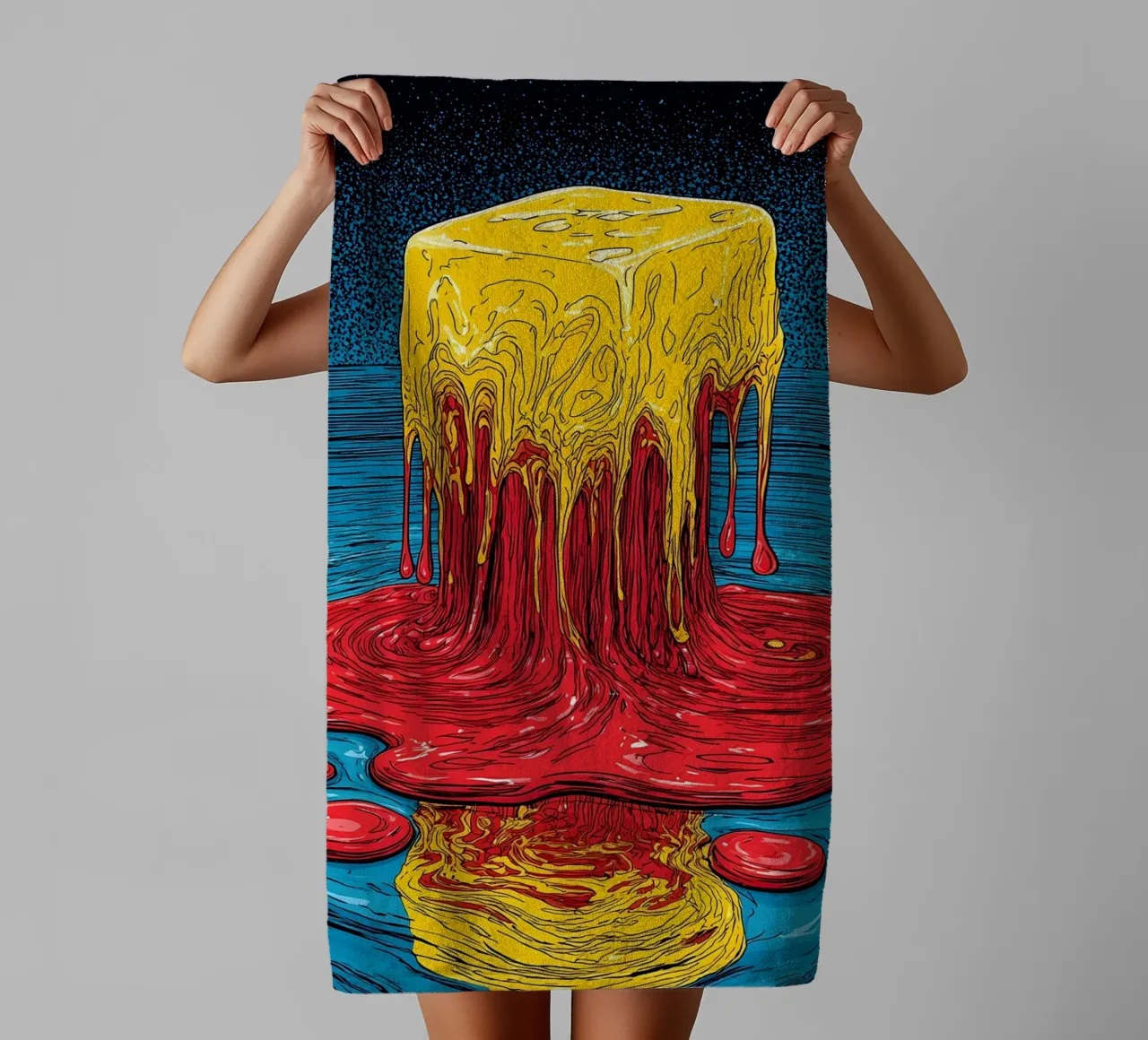 Colorful Melting Ice - Pop Art towel by ColorCrash Gallery