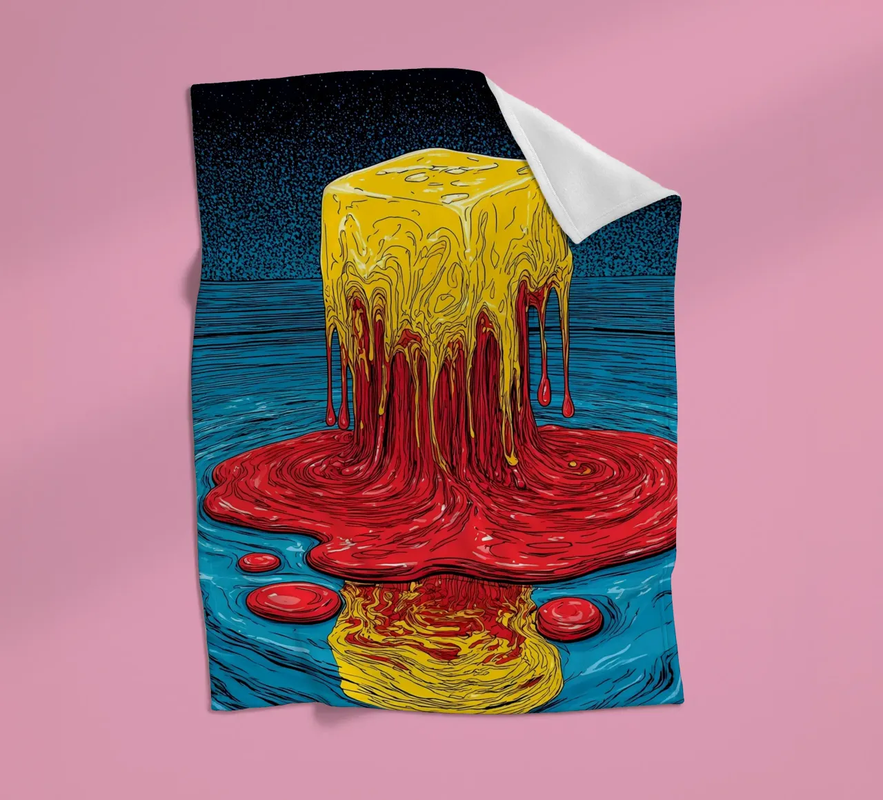 Ghiaccio colorato che si scioglie - Pop Art coperta in pile da ColorCrash Gallery