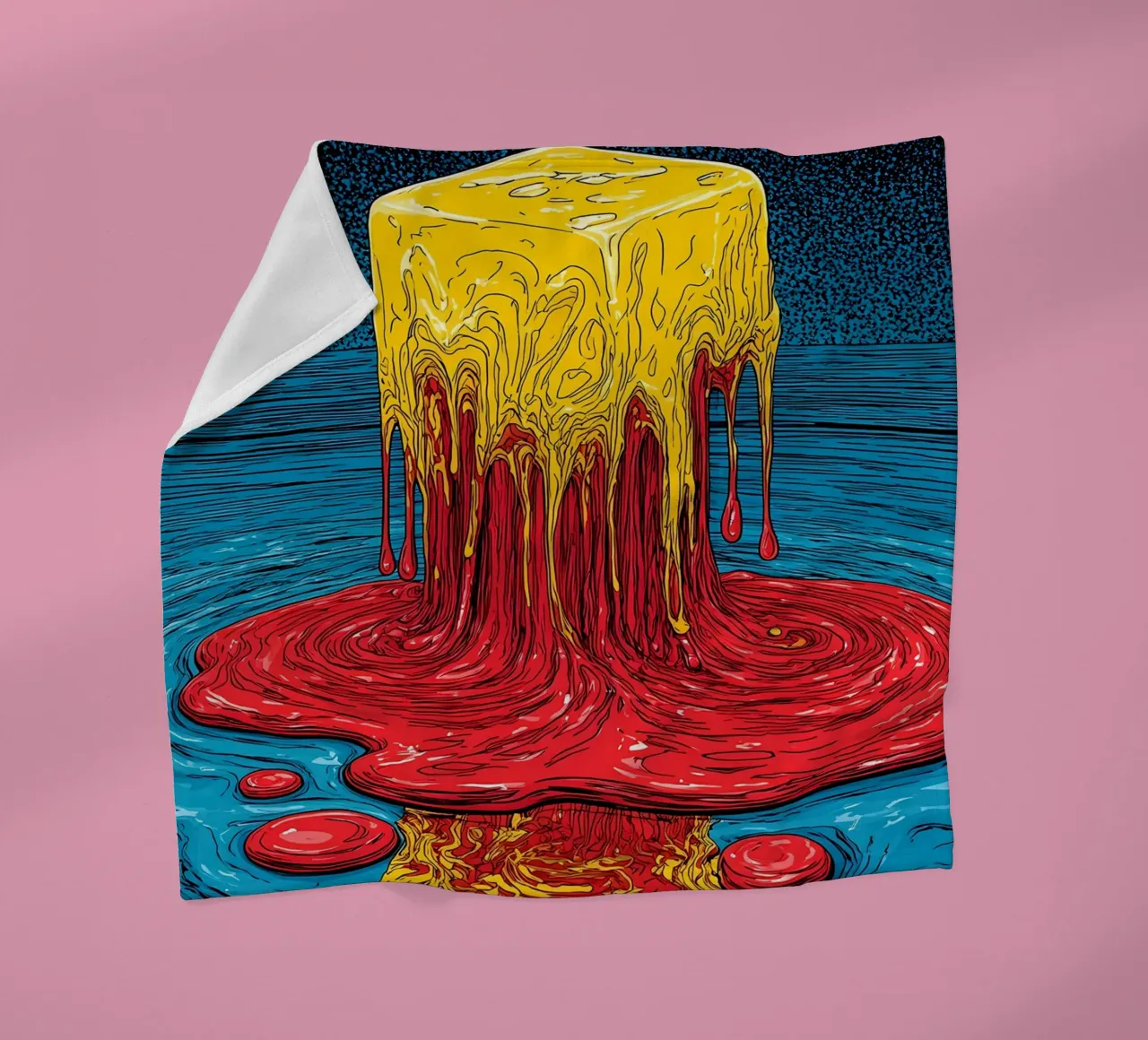 Ghiaccio colorato che si scioglie - Pop Art coperta in pile da ColorCrash Gallery
