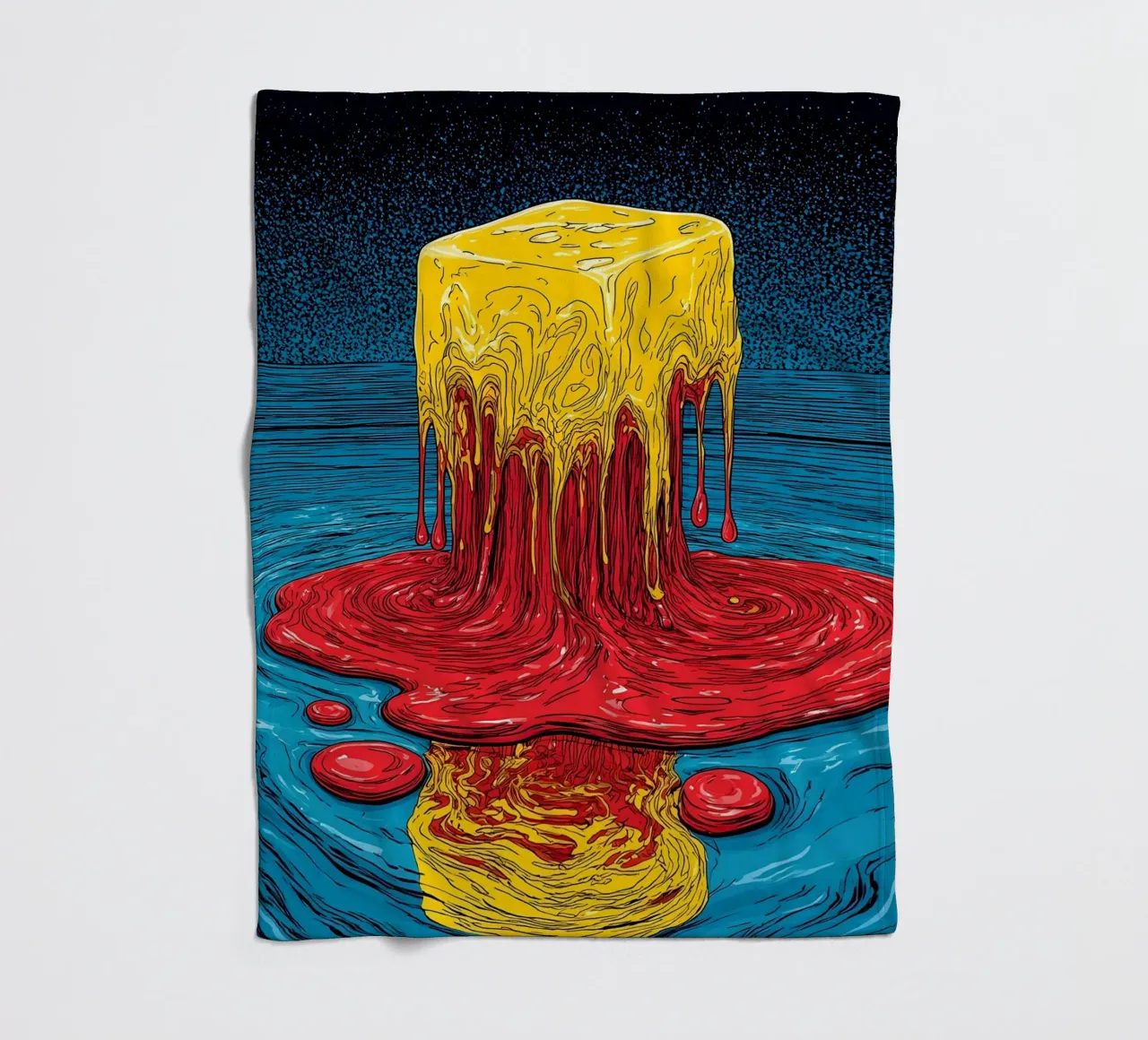 Ghiaccio colorato che si scioglie - Pop Art coperta in pile da ColorCrash Gallery